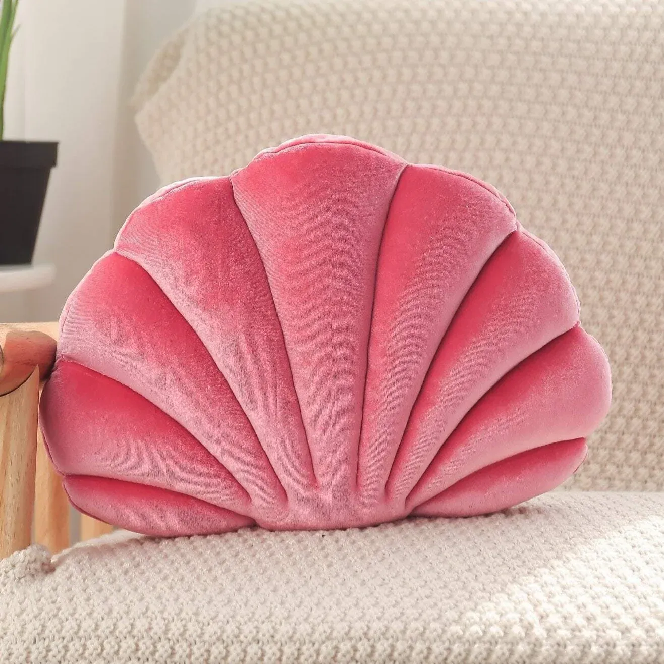 Coussin coquillage rose – Image 2
