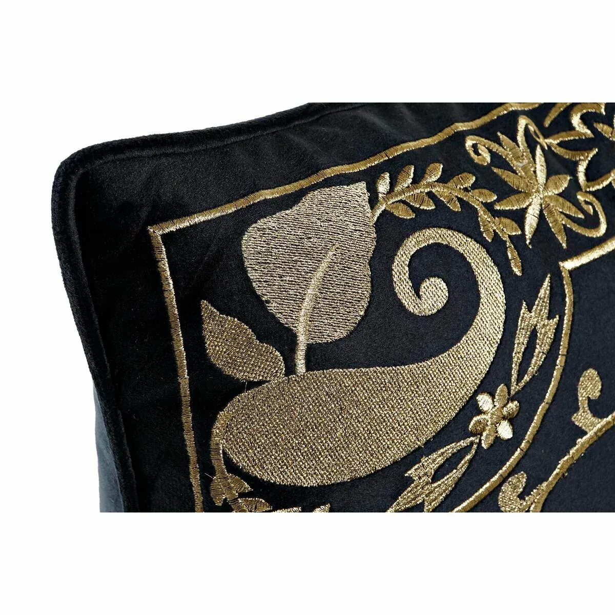Coussin DKD Home Decor Noir Doré 45 x 10 x 45 cm Arabe – Image 2