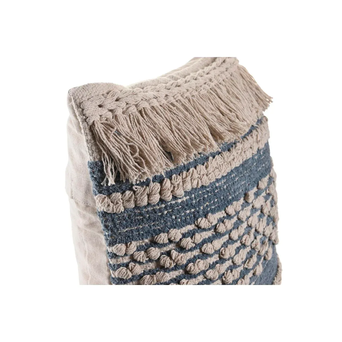 Coussin DKD Home Decor Bleu 45 x 10 x 45 cm Blanc Boho – Image 4