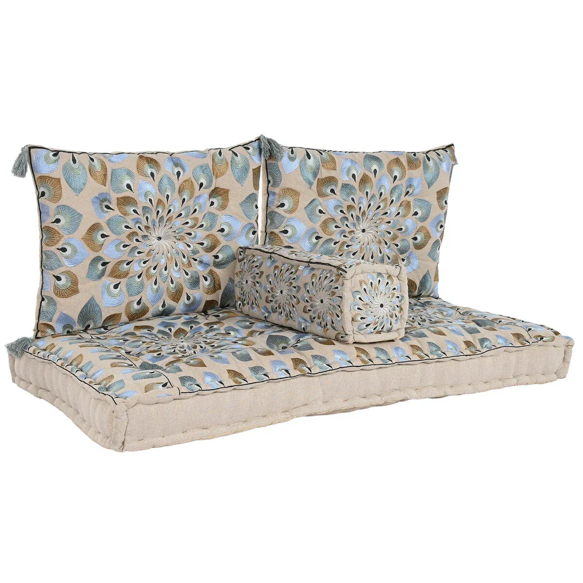 Chaise de jardin DKD Home Decor Bleu Beige 155 x 76 x 65 cm 150 x 76 x 20 cm – Image 4