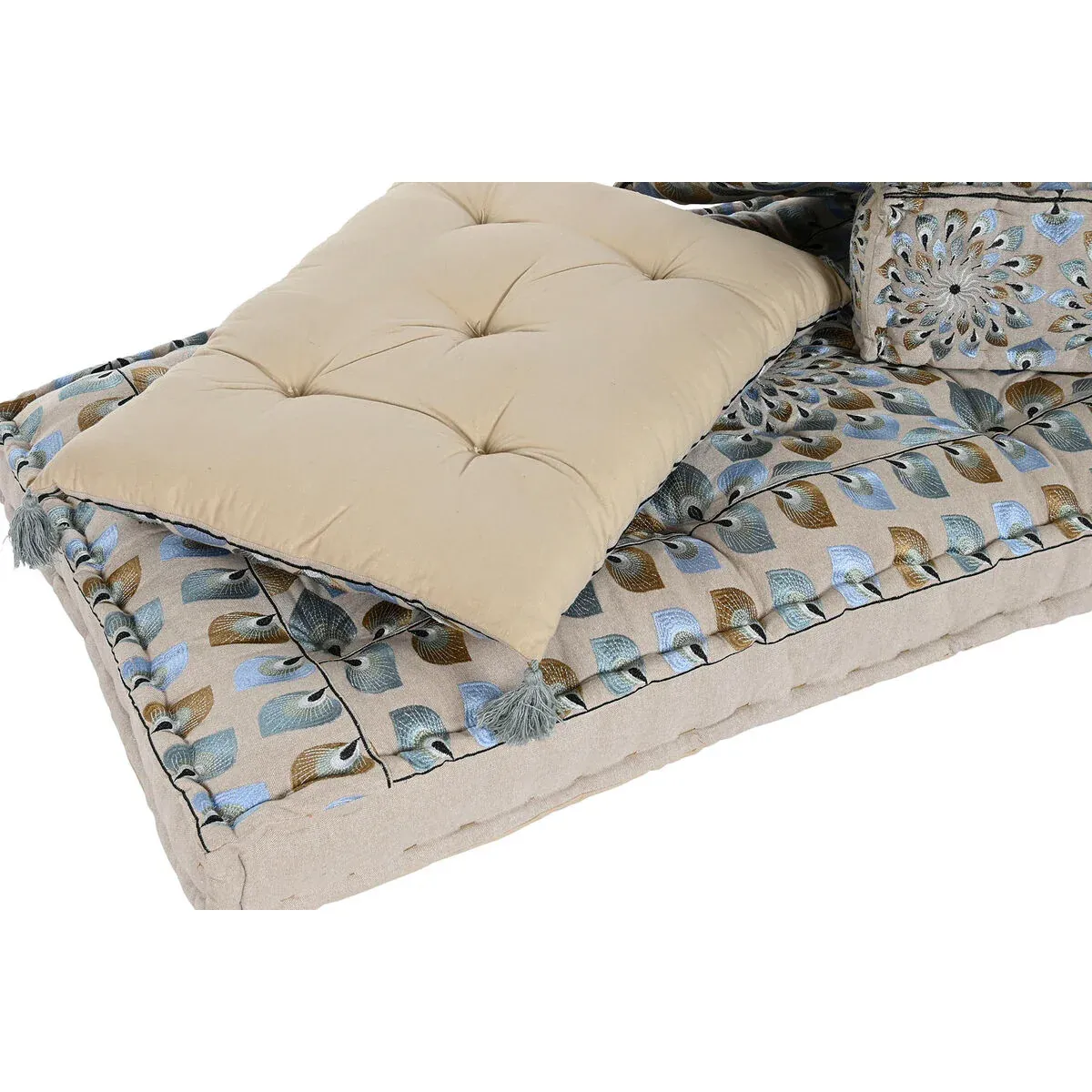 Chaise de jardin DKD Home Decor Bleu Beige 155 x 76 x 65 cm 150 x 76 x 20 cm – Image 5