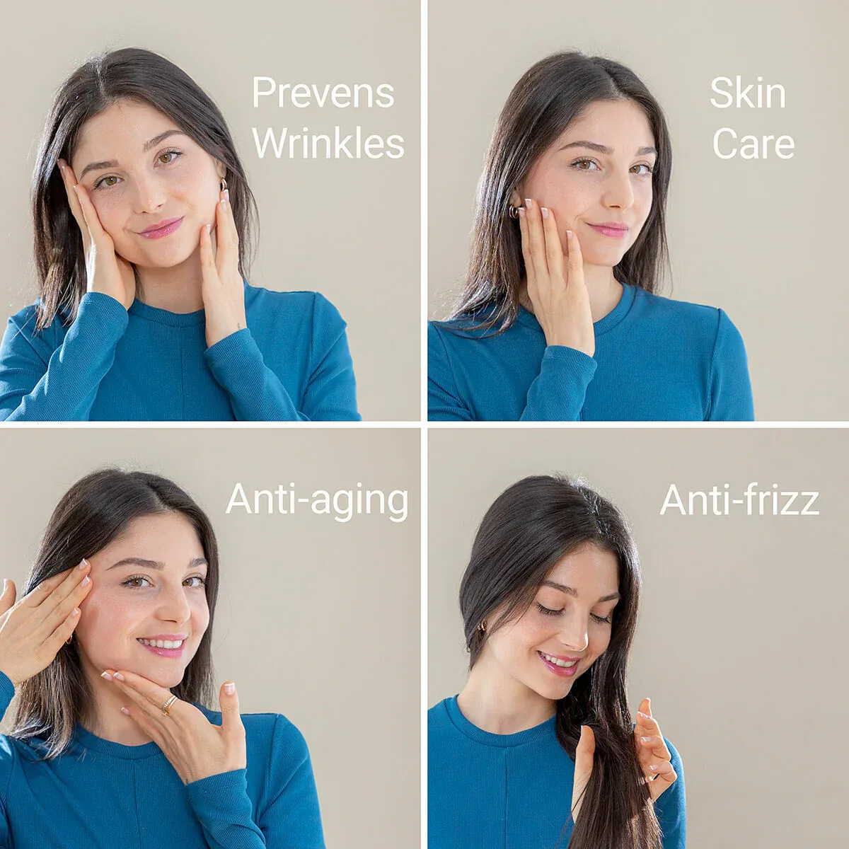 Coussin Cervical Anti-Rides en Satin – Image 3