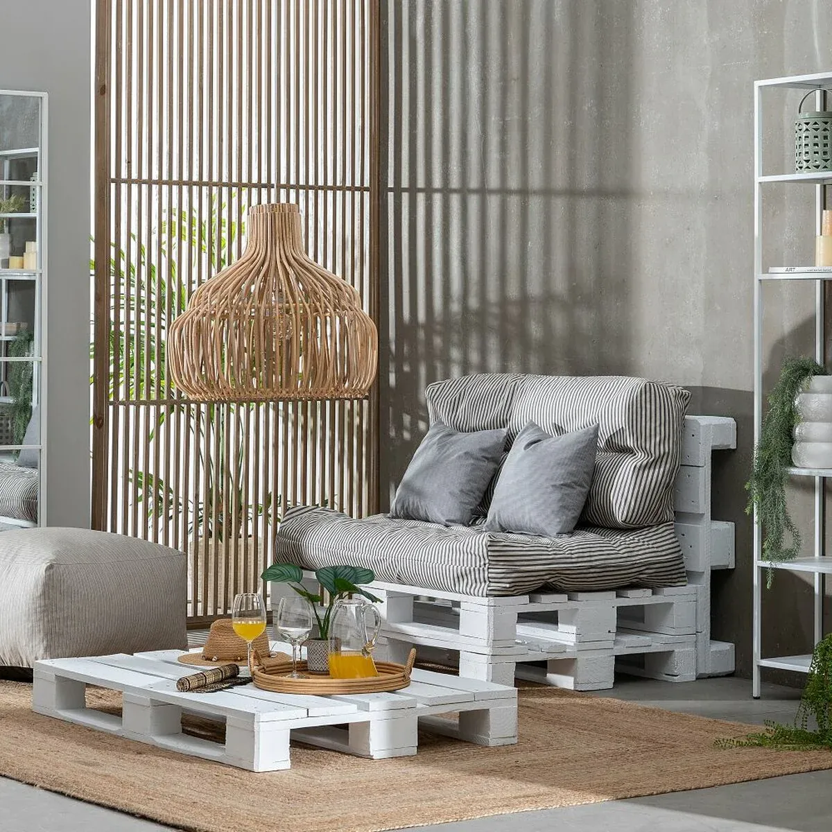 Coussin 4 Pièces Gris 120 x 80 cm – Image 3