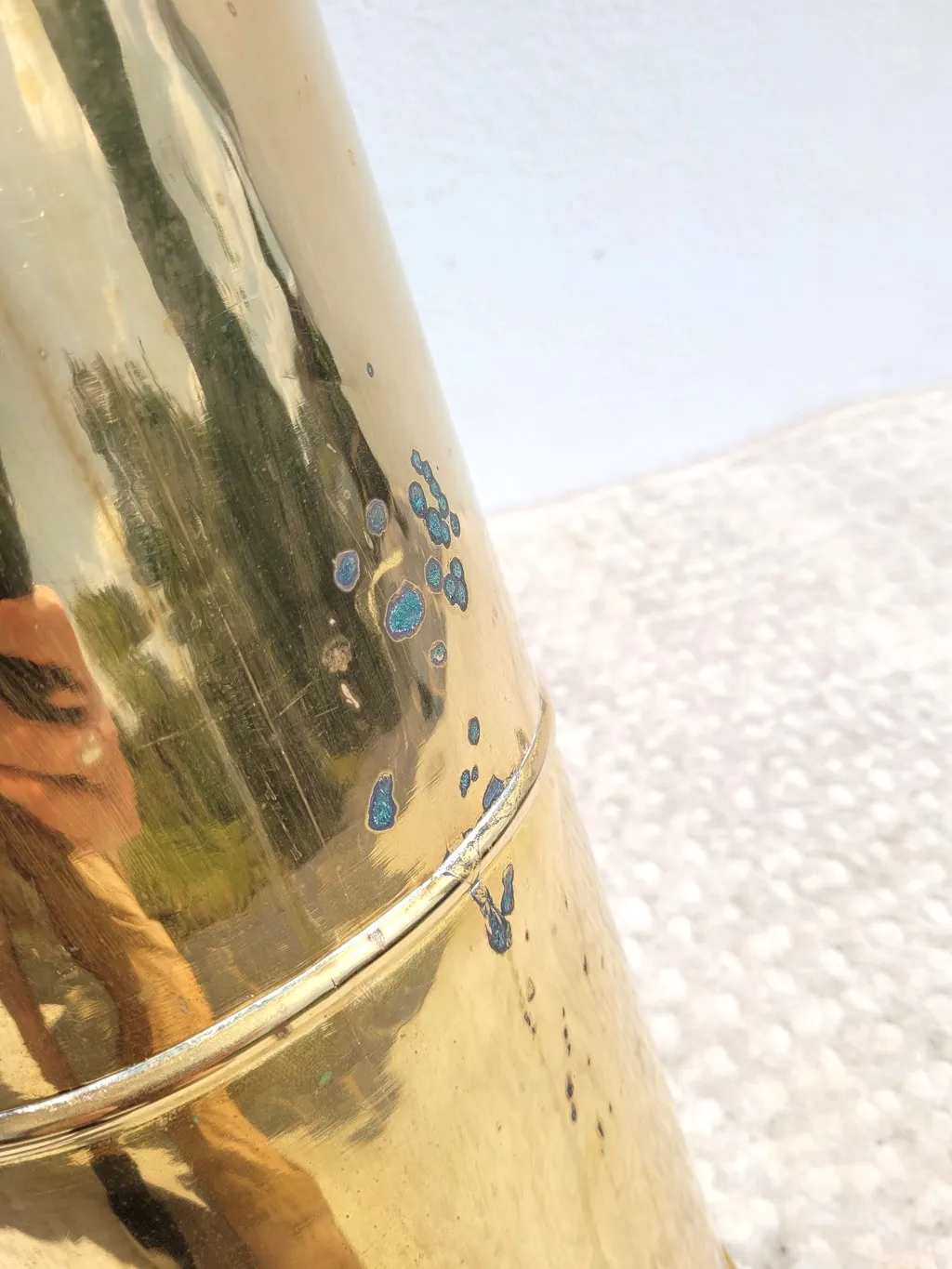 Ancien porte parapluie en laiton doré – Image 5