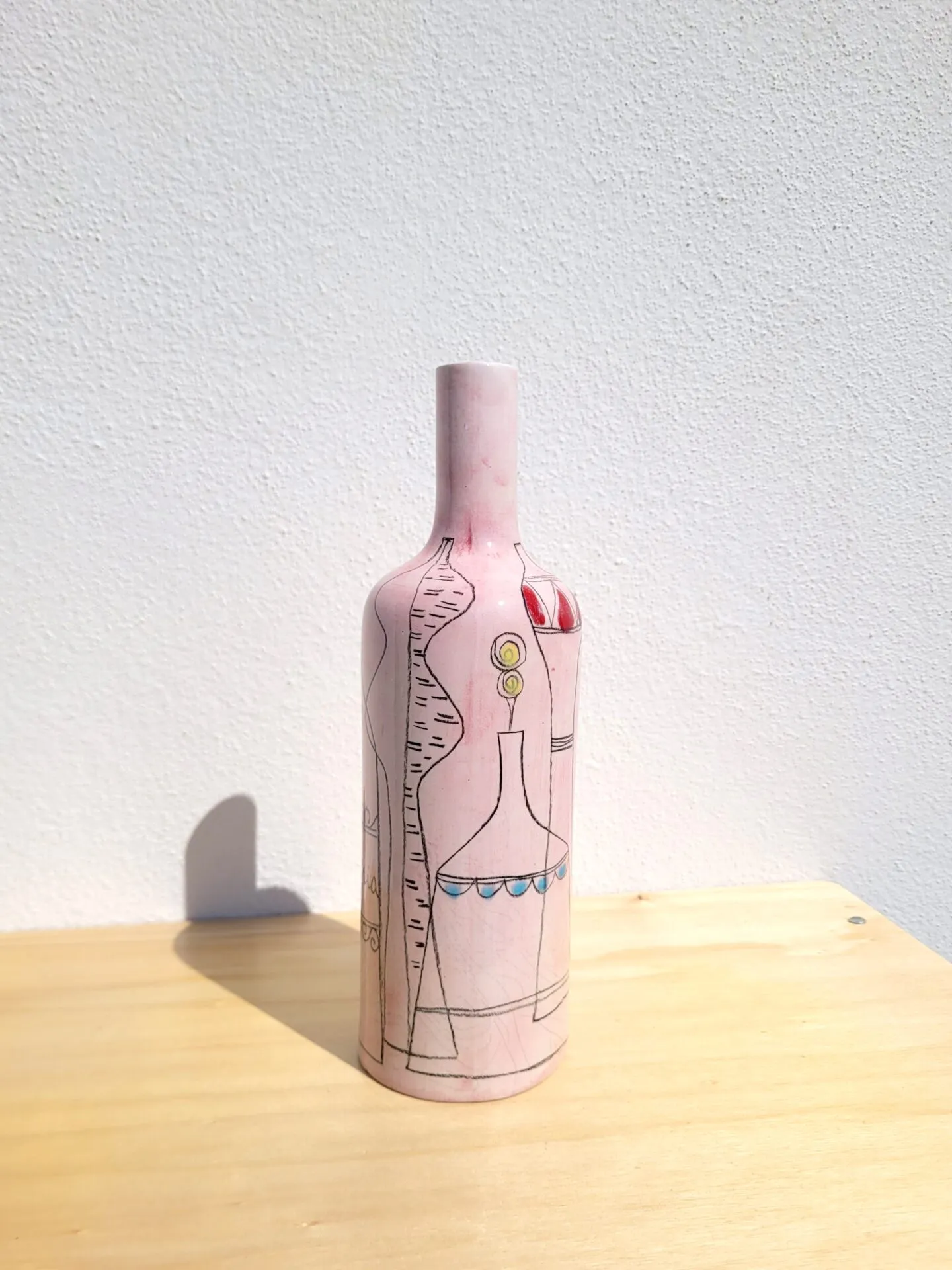 Bouteille vase soliflore rose Sct Prato Italie – Image 2