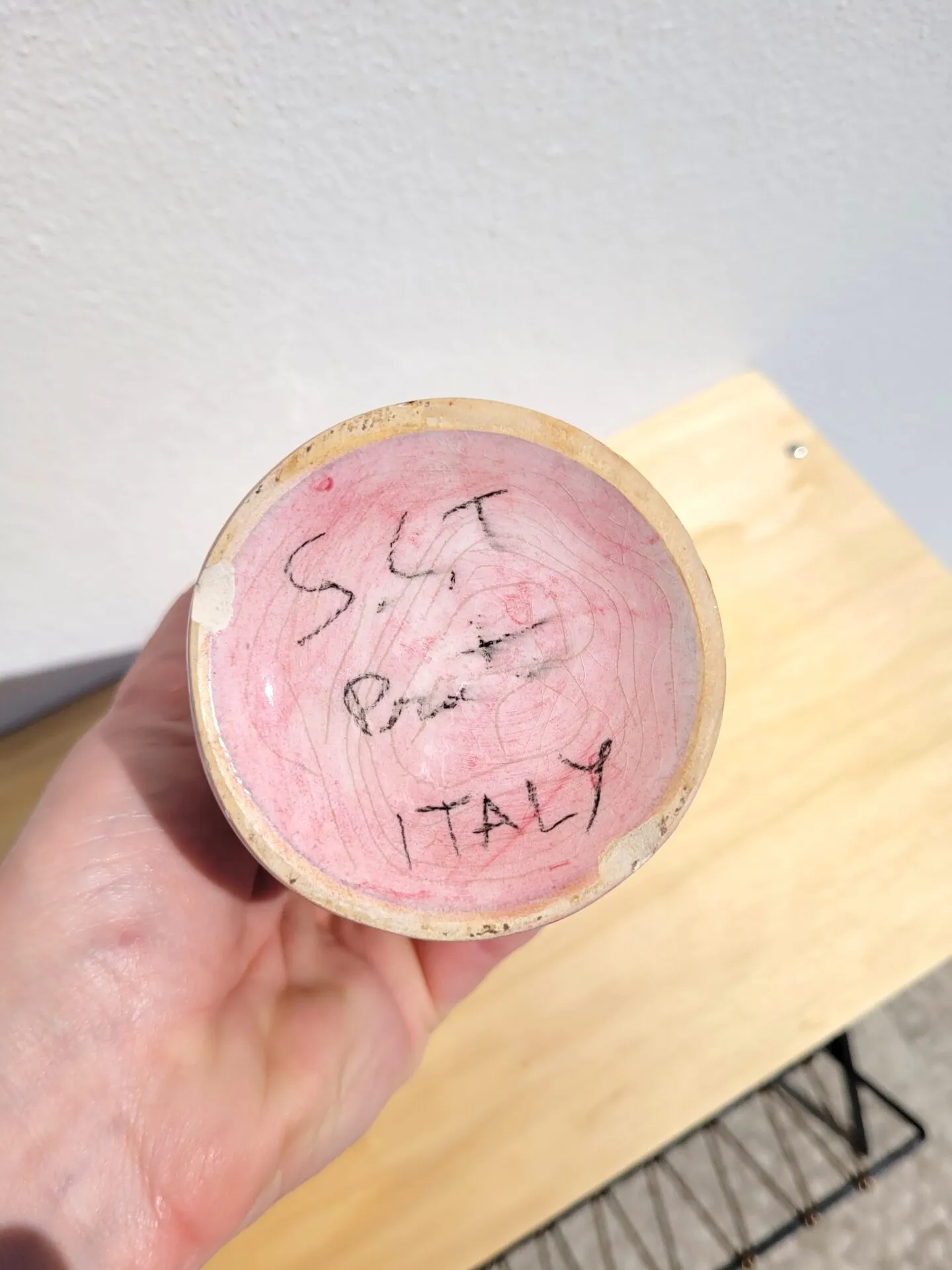 Bouteille vase soliflore rose Sct Prato Italie – Image 5