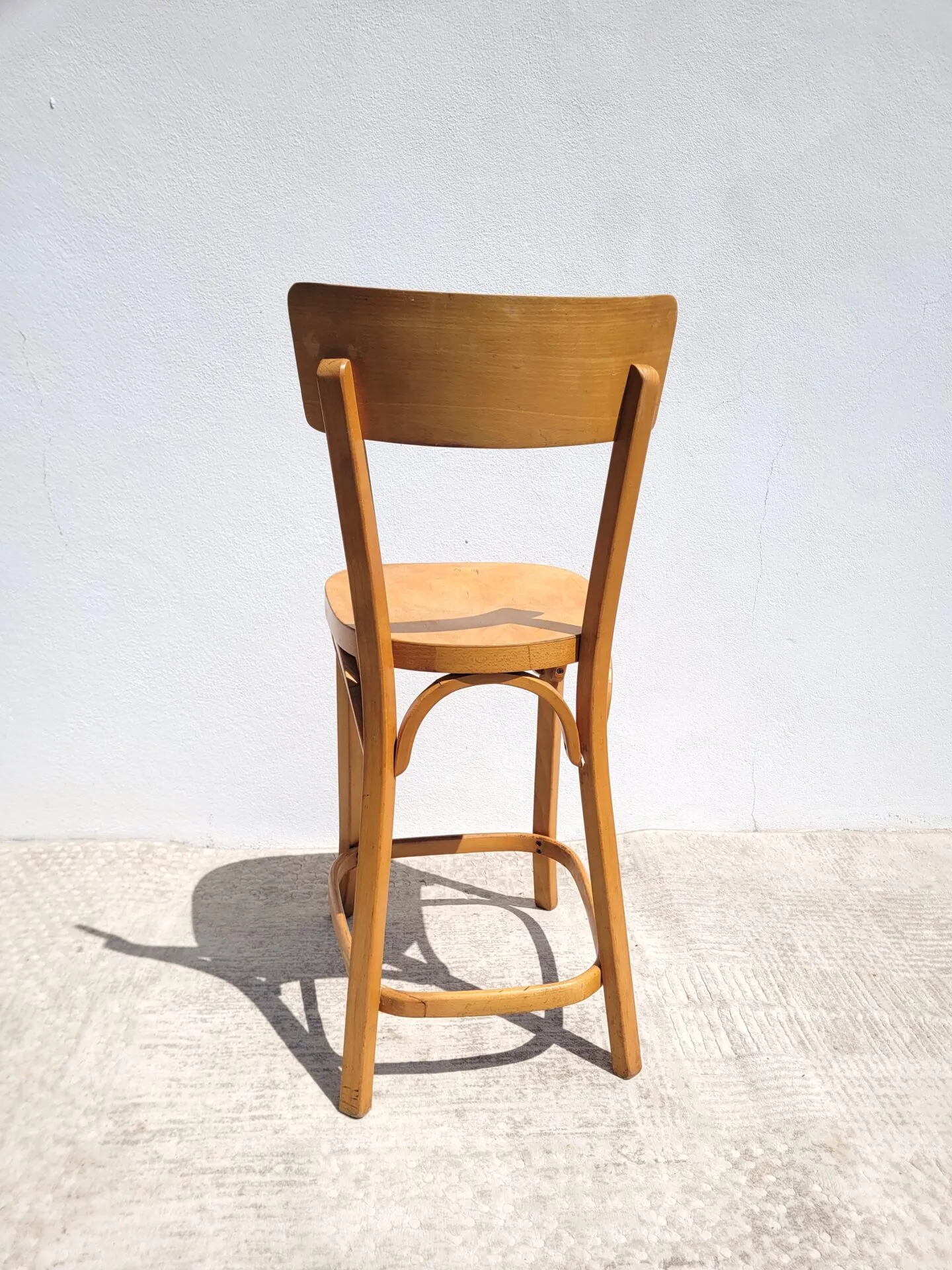 Chaise haute vintage en bois dlg Baumann – Image 4