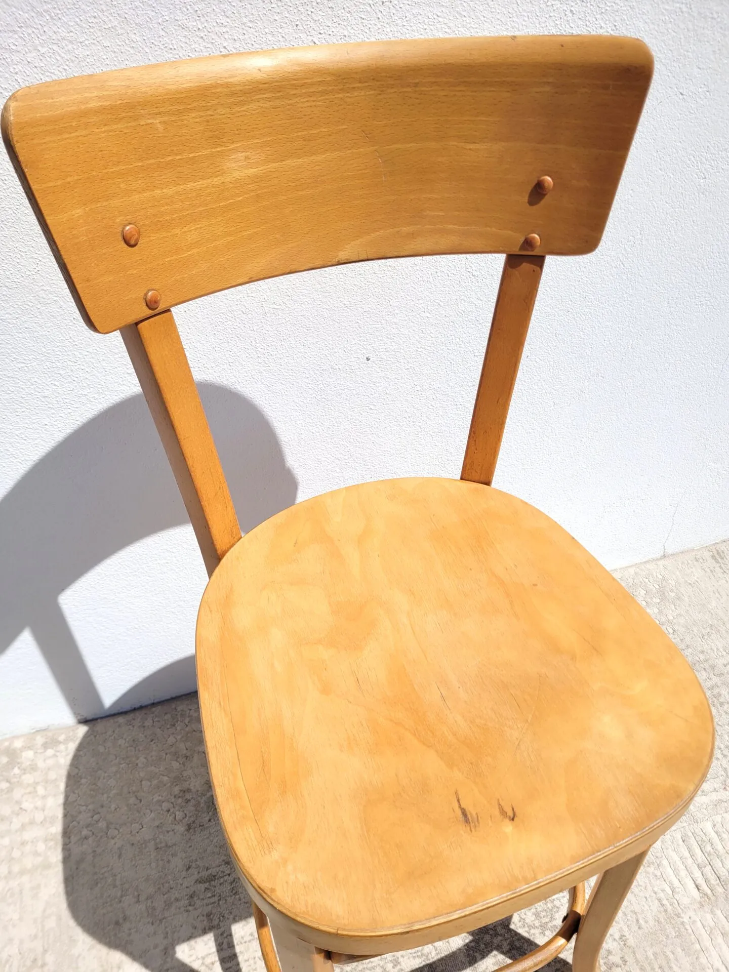 Chaise haute vintage en bois dlg Baumann – Image 5