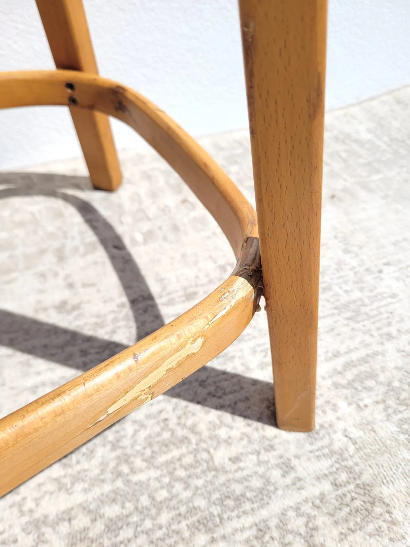 Chaise haute vintage en bois dlg Baumann – Image 6