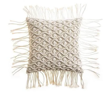 Coussin Tricot Macramé – Image 2
