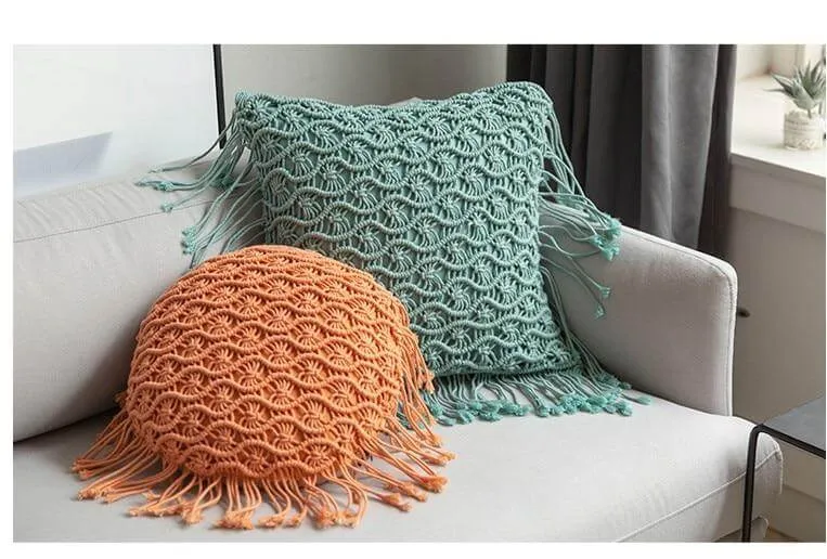 Coussin Tricot Macramé – Image 7