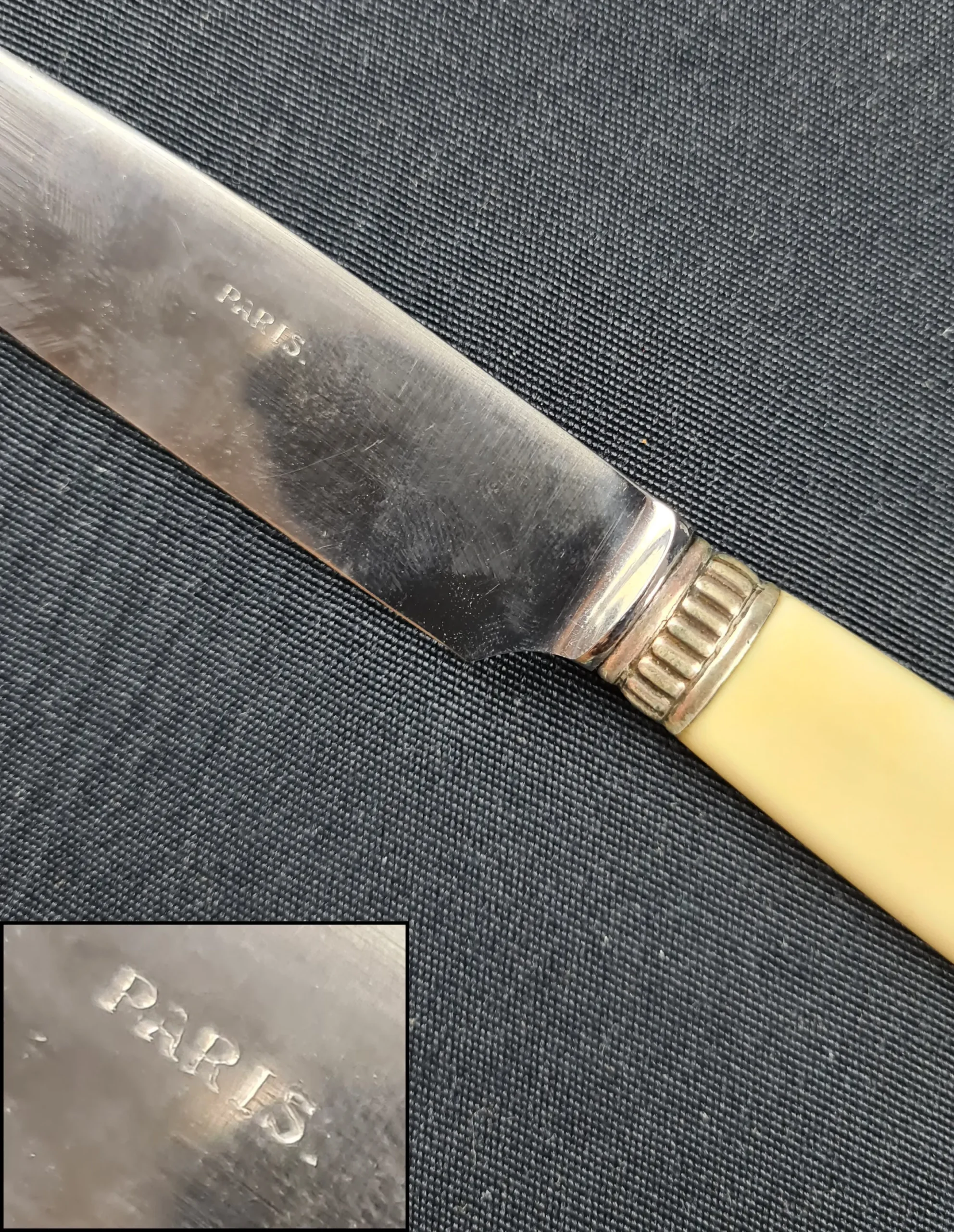 Rare ménagère en argent,poinçon Minerve,orfèvre Laparra,blason.145 pièces. – Image 4