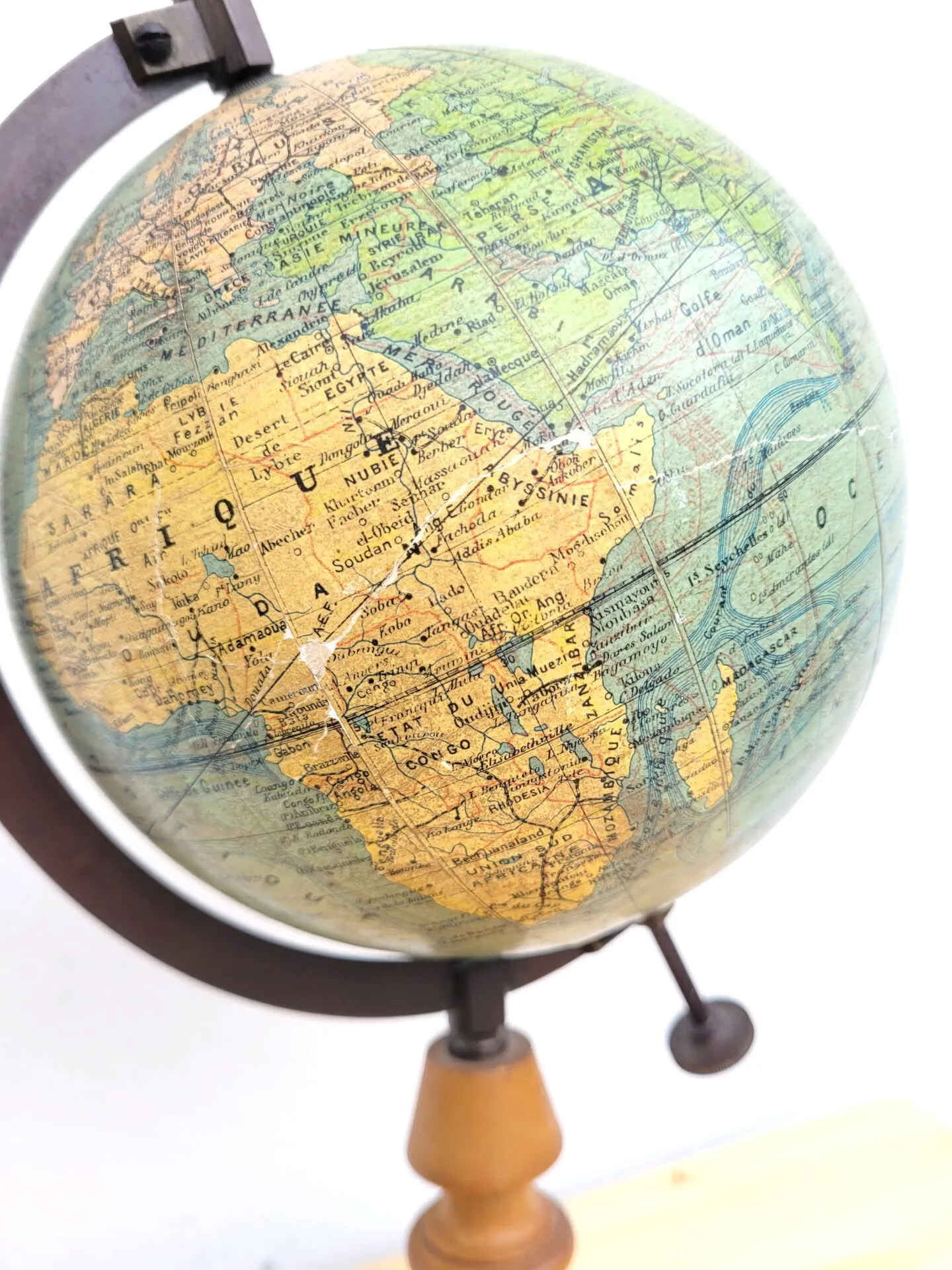 Globe terrestre mappemonde XIX° siècle par J. Forest – Image 6