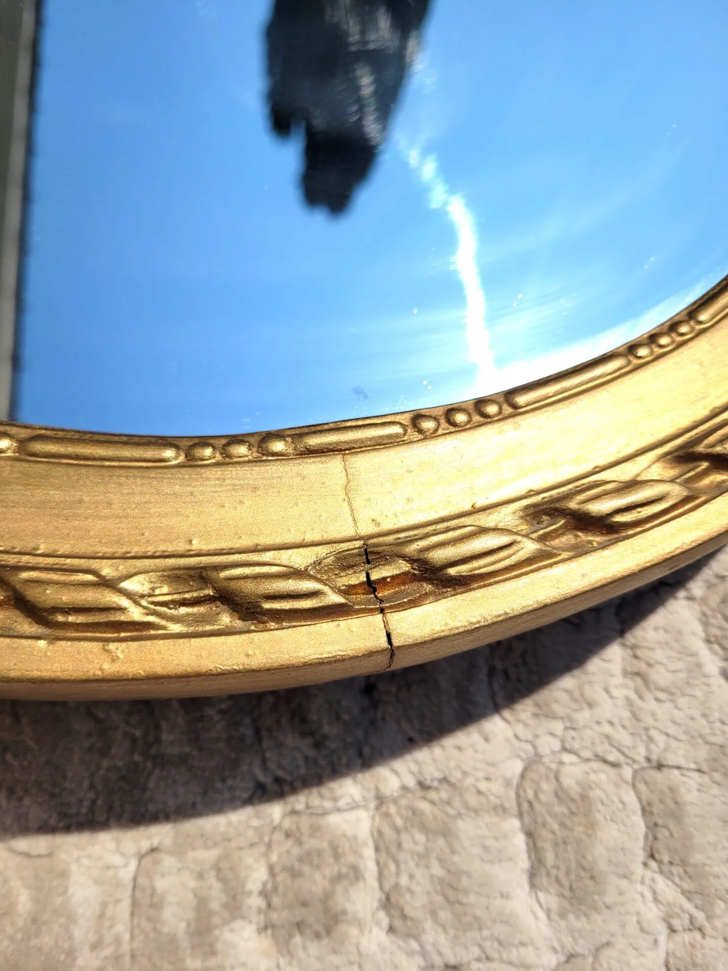 Grand miroir ovale style Louis XVI 47x65cm – Image 4