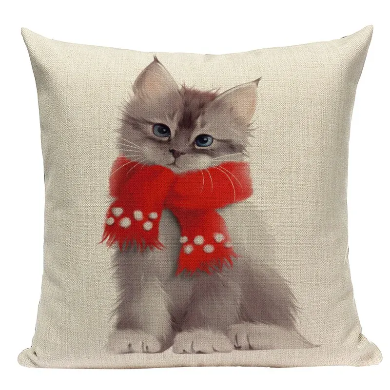 Coussin Noël Chien et Chat – Image 4