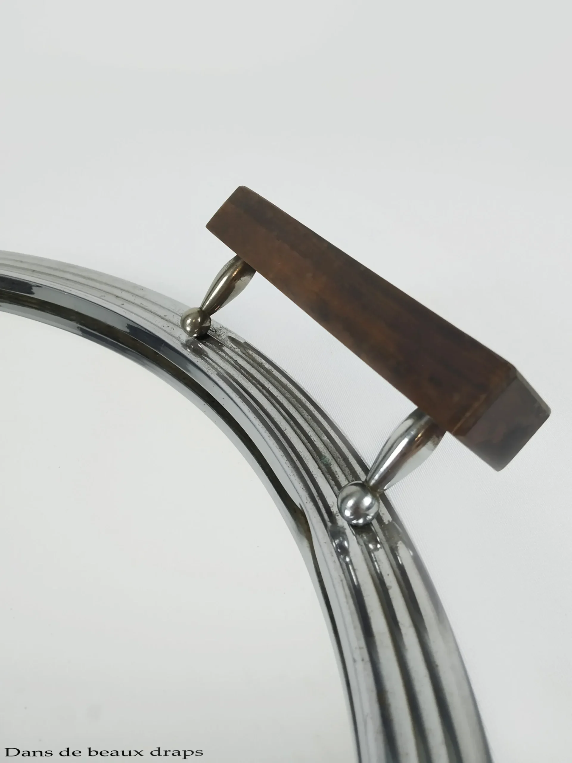 Élégant plateau en métal argenté,époque art déco. – Image 3