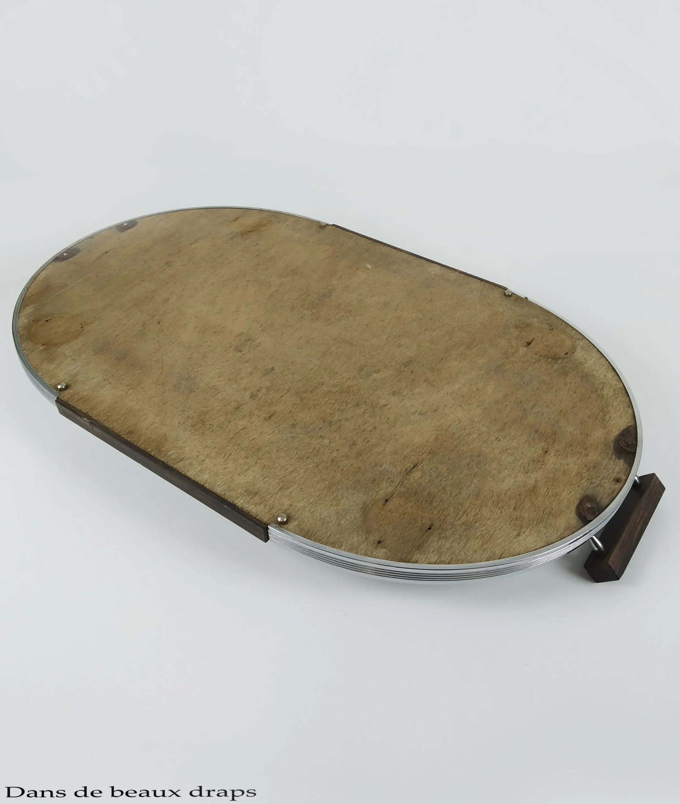 Élégant plateau en métal argenté,époque art déco. – Image 4