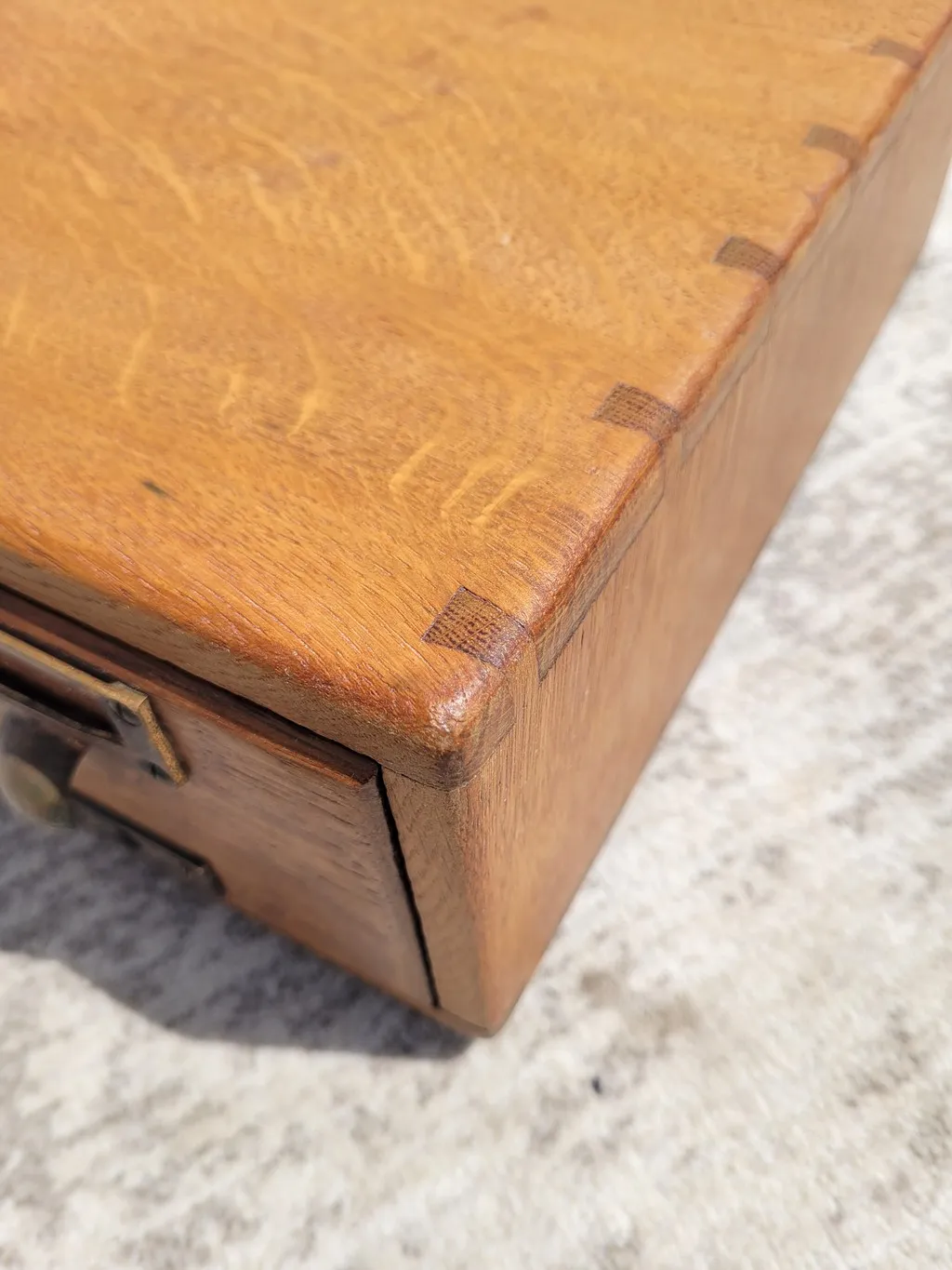 Petit meuble ancien pour fiches cartons en chêne – Image 4