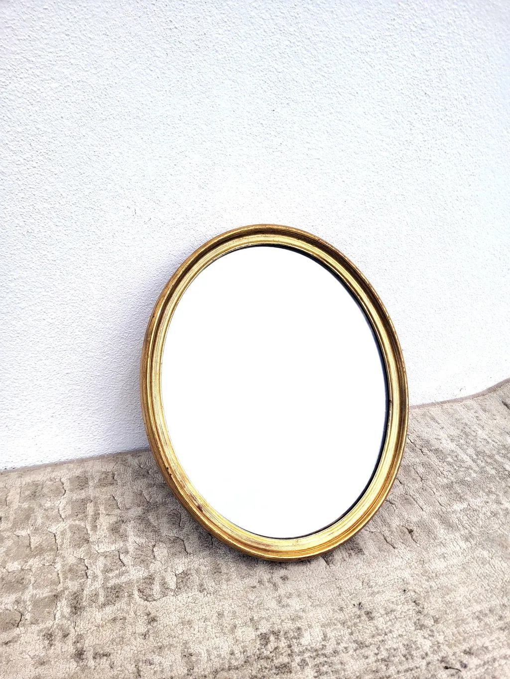 Petit miroir ancien doré ovale 27x33cm – Image 2