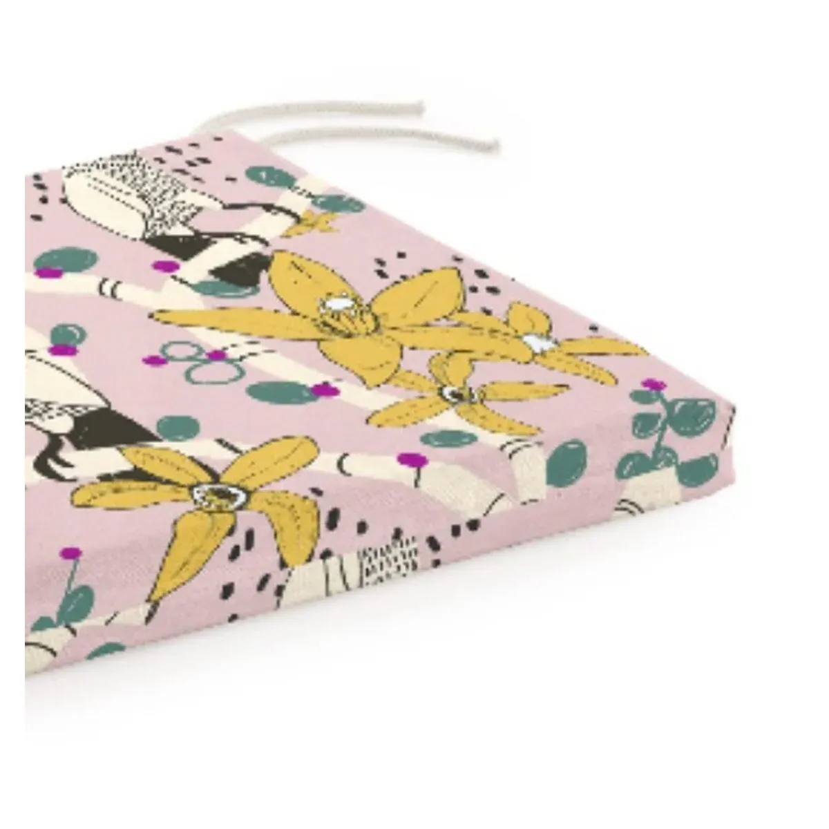 Coussin de chaise motif exotique perroquets 40 x 5 x 40 cm – Image 2