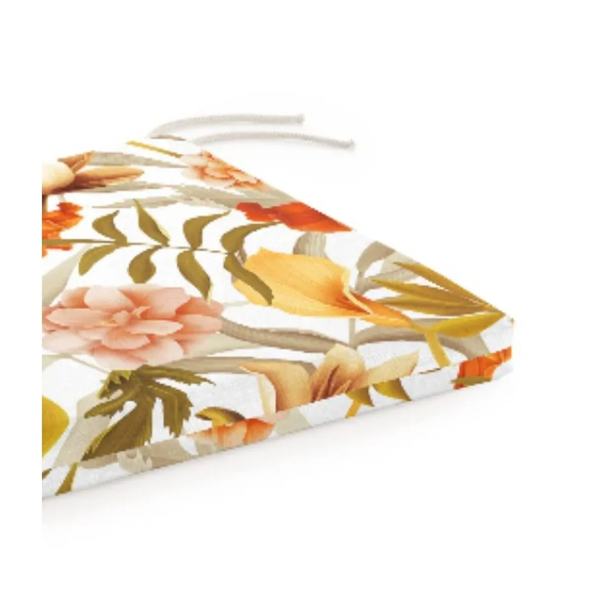 Coussin de chaise carré à fleurs tropicales – Image 2