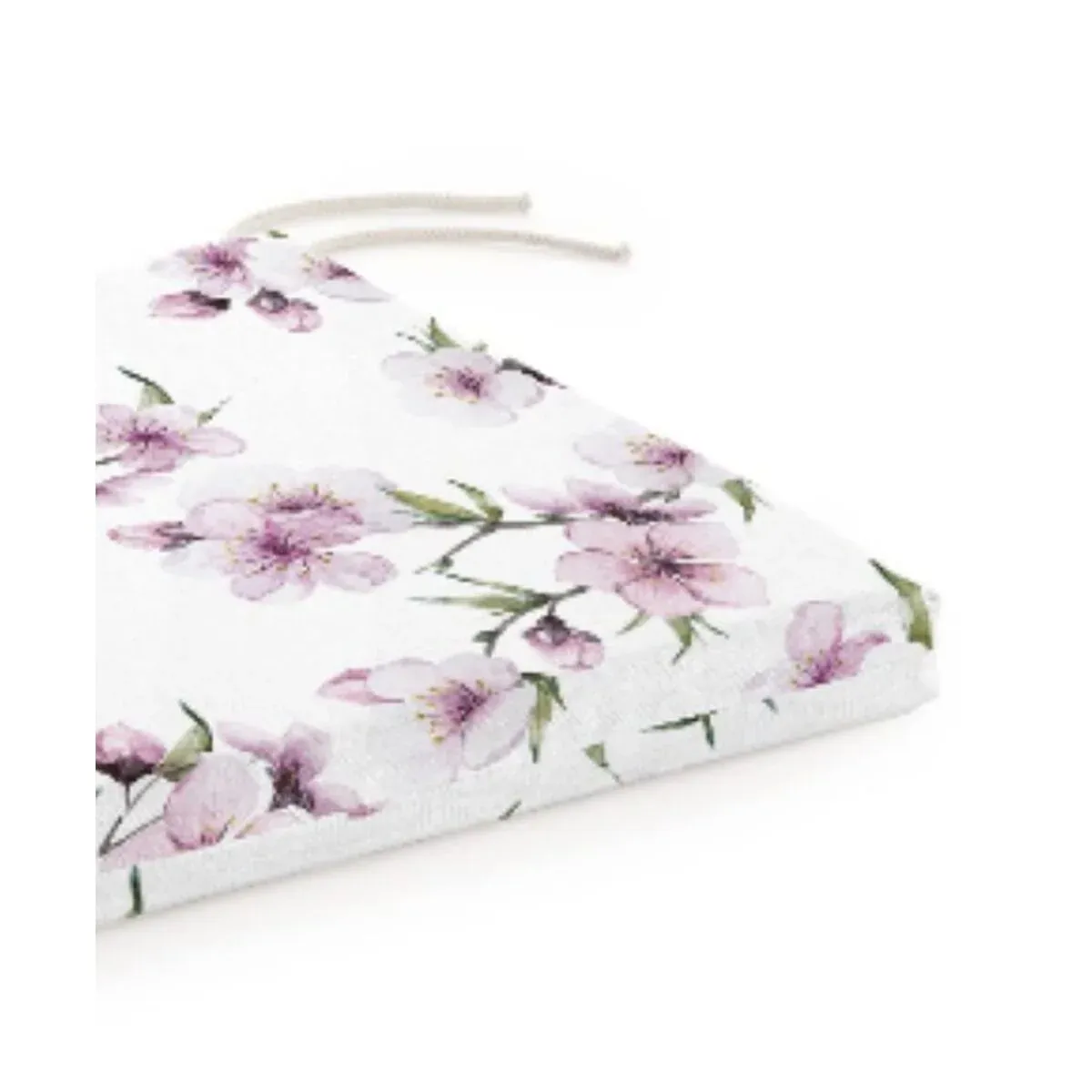 Coussin de chaise carré à fleurs de cerisier – Image 2