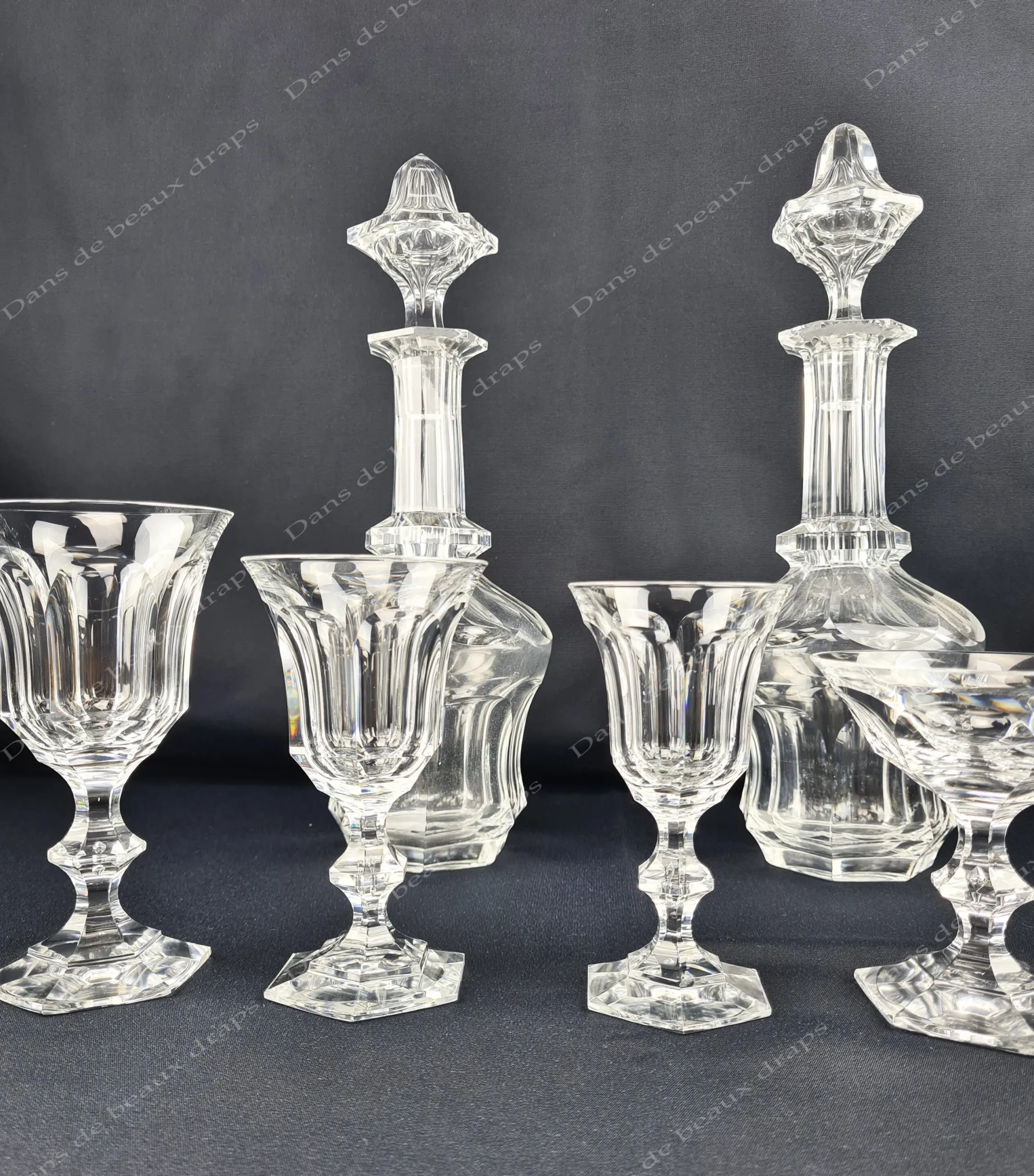 Exceptionnel service de verres en cristal Val St Lambert modèle Metternich, 50 pièces. – Image 2
