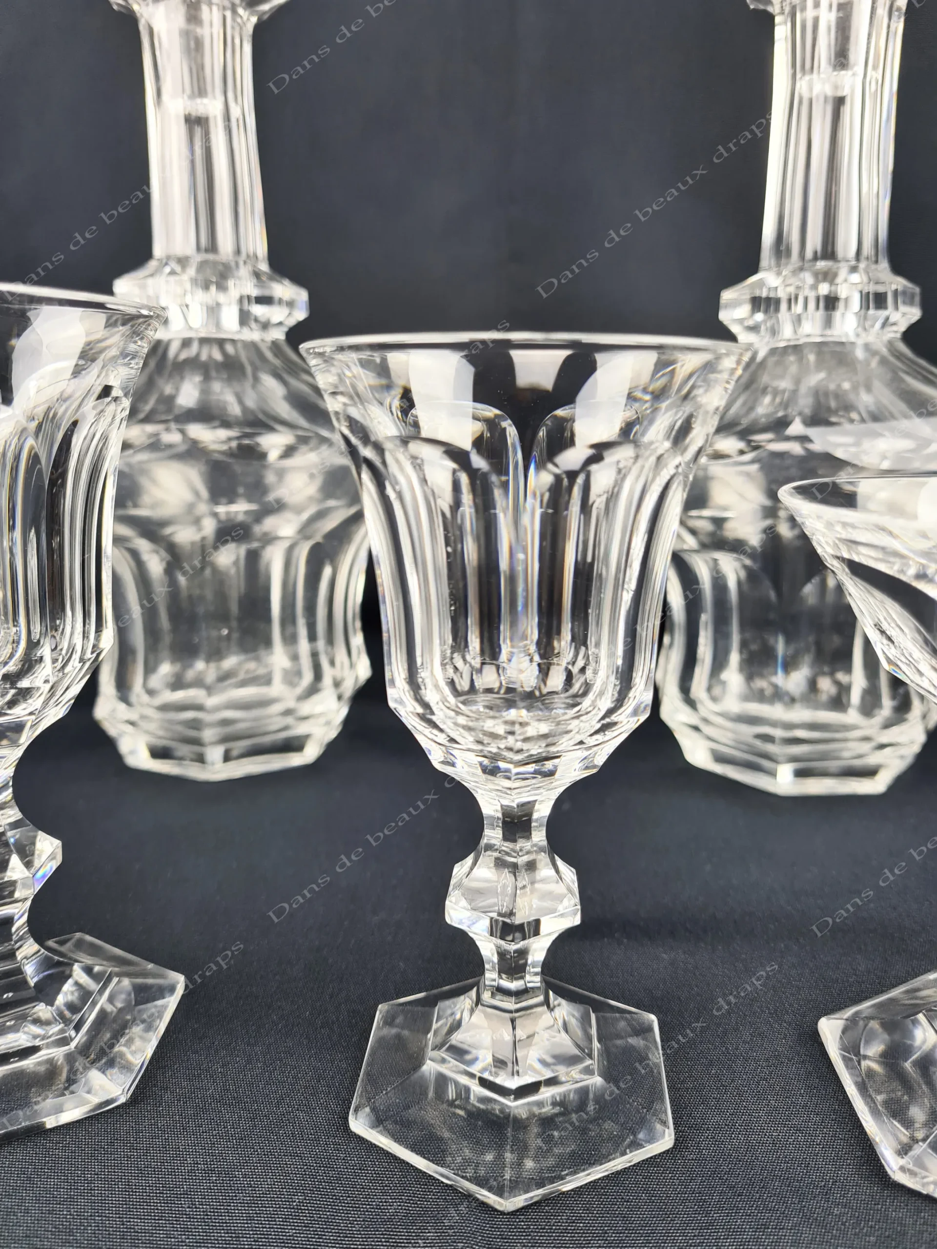 Exceptionnel service de verres en cristal Val St Lambert modèle Metternich, 50 pièces. – Image 3
