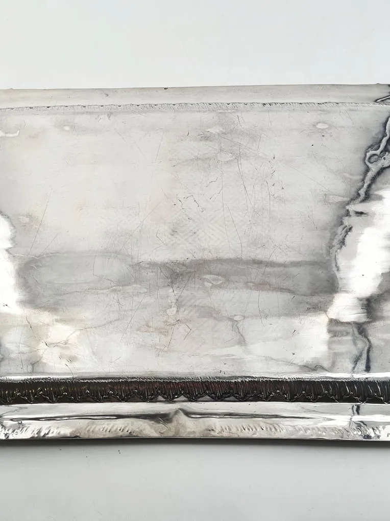 Magnifique plateau en argent massif de style rocaille,fin XIX ème. – Image 3