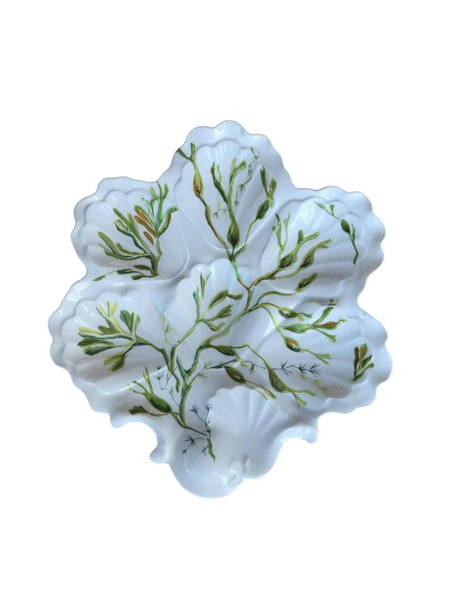 Magnifique série de 12 assiettes en forme de coquille en porcelaine de Limoges – Image 2