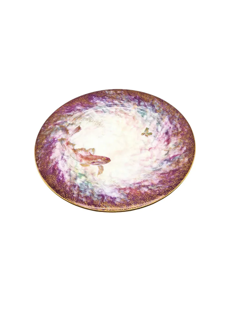 Rare assiette de présentation en porcelaine de Limoges, Daum , collection Nature – Image 2