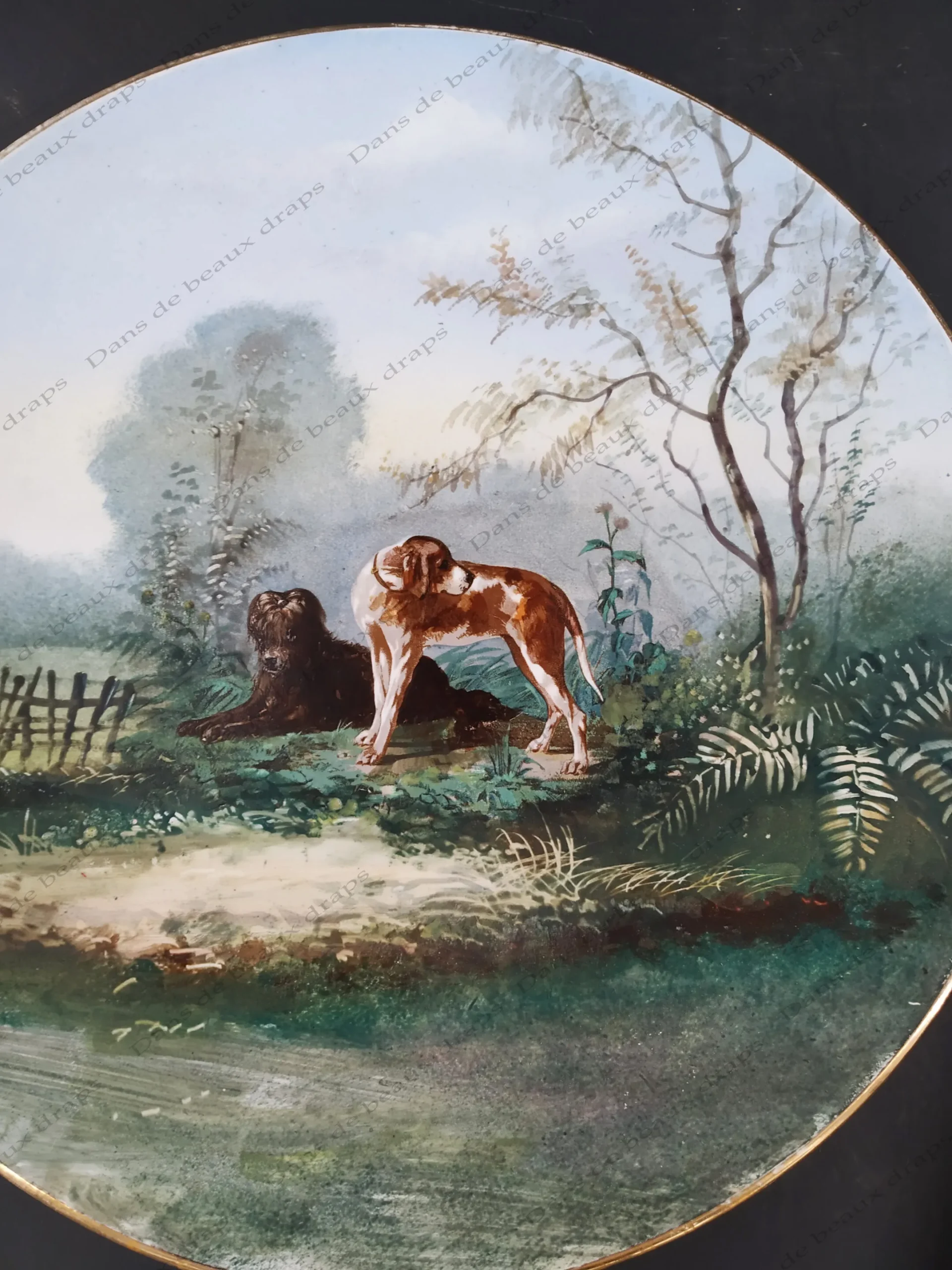 Originale paire d’assiettes décoratives à décor animalier. – Image 3