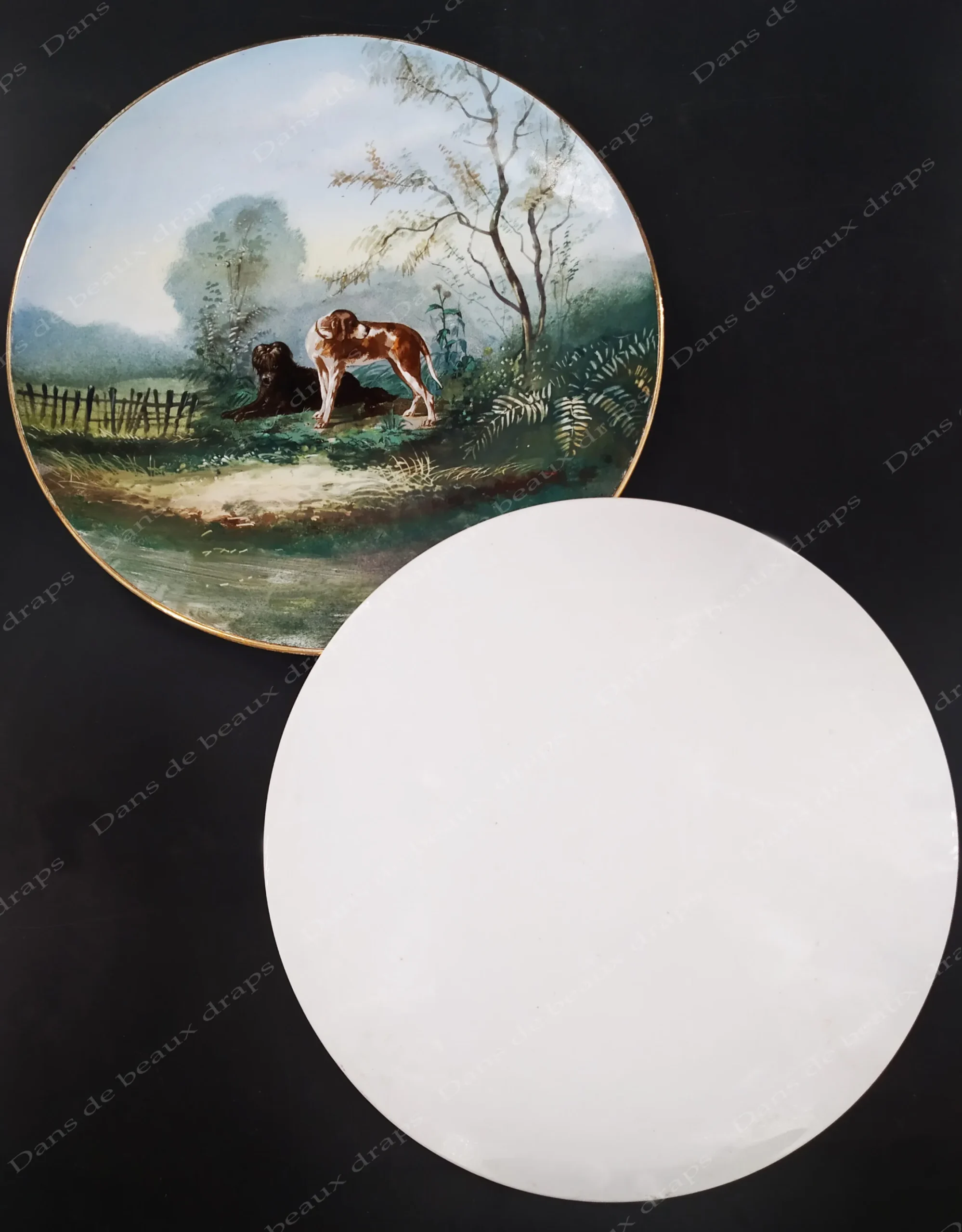 Originale paire d’assiettes décoratives à décor animalier. – Image 2