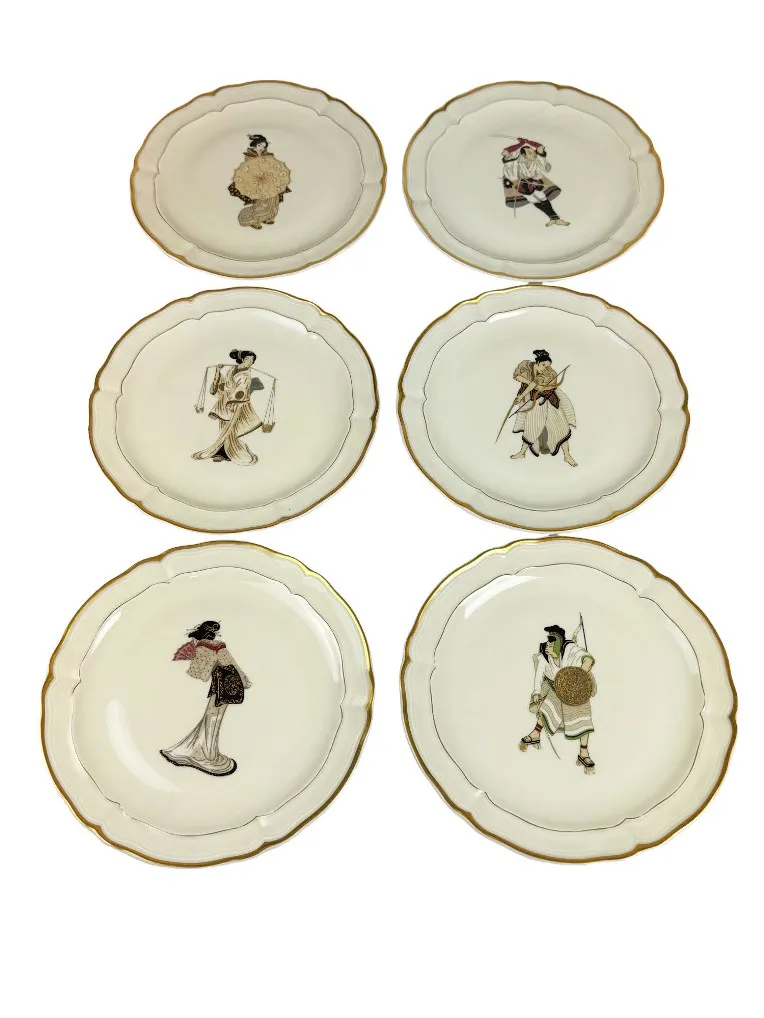 Suite de 12 assiettes à dessert en porcelaine de Limoges, époque Art Déco – Image 2