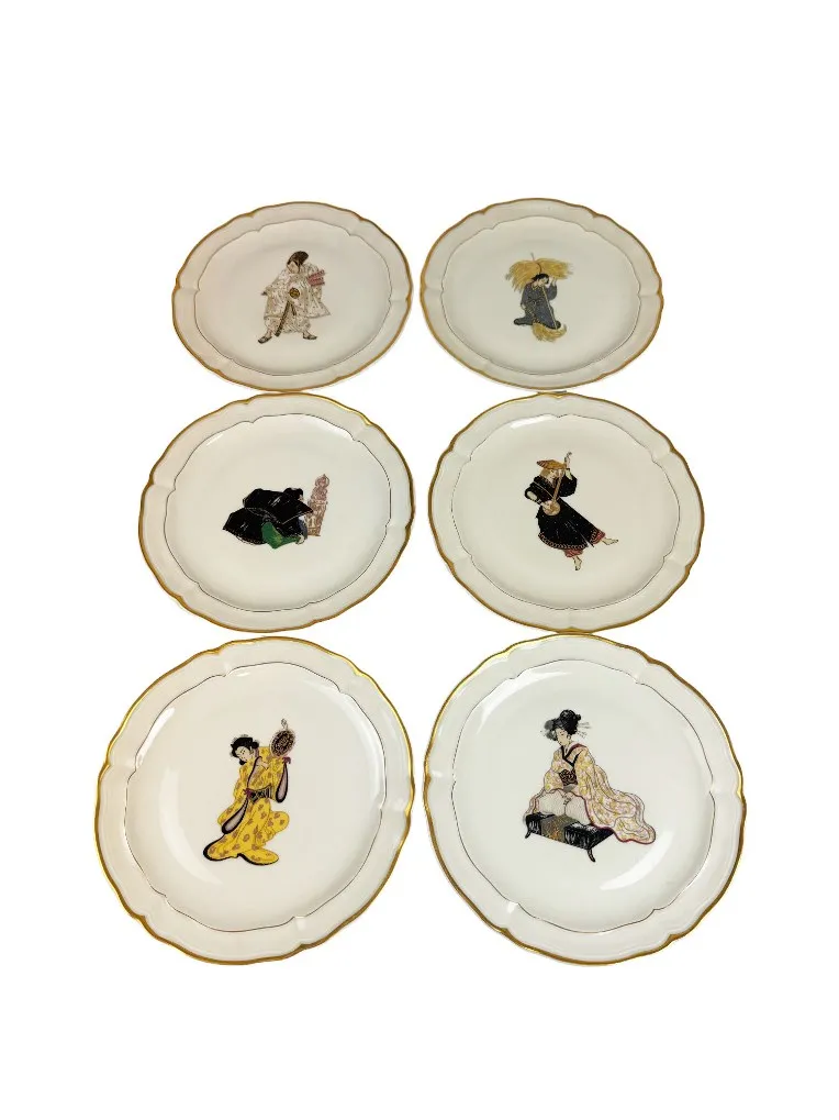 Suite de 12 assiettes à dessert en porcelaine de Limoges, époque Art Déco – Image 3