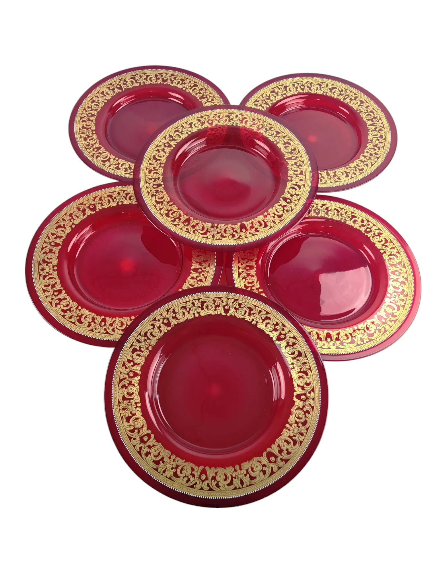 Suite de 12 assiettes en verre, Murano, maison Pauly – Image 2