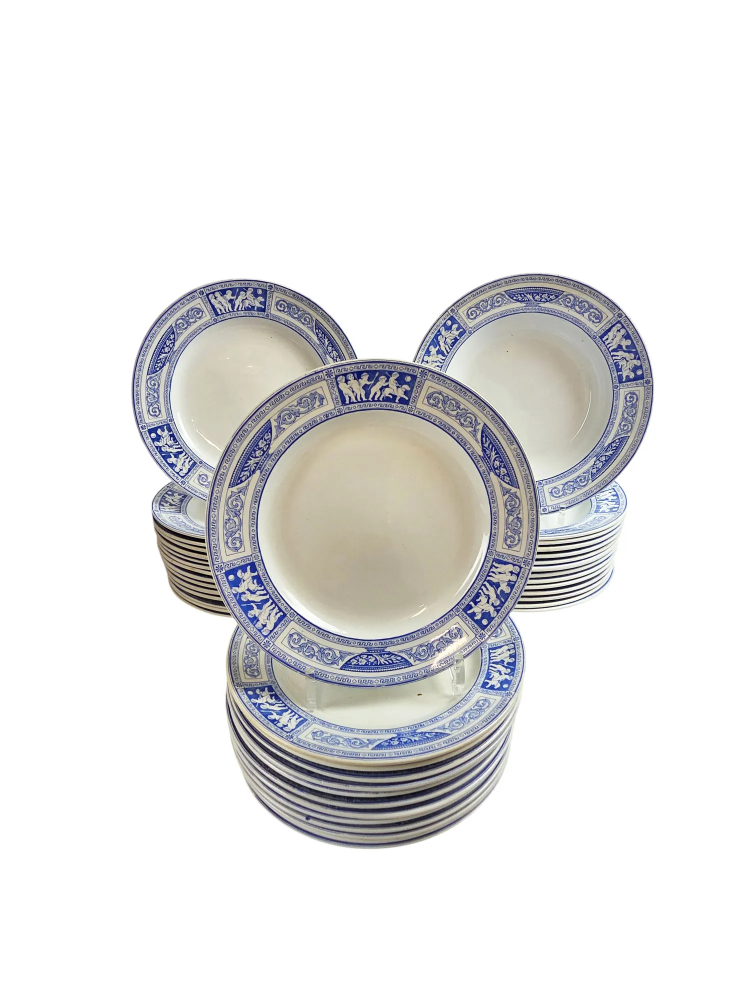 Original service de table en faïence de Wedgwood, modèle Pompéi, 62 pièces, XIXème. – Image 9