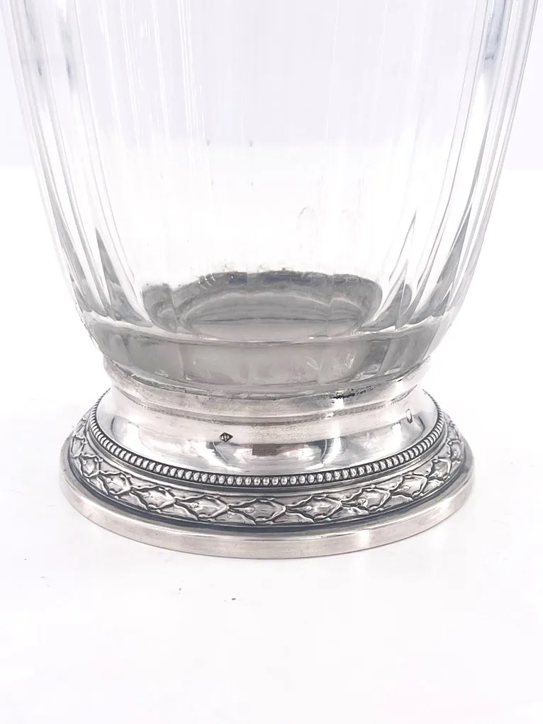 Magnifique vase en cristal de Baccarat, monture argent, orfèvre Puiforcat – Image 3