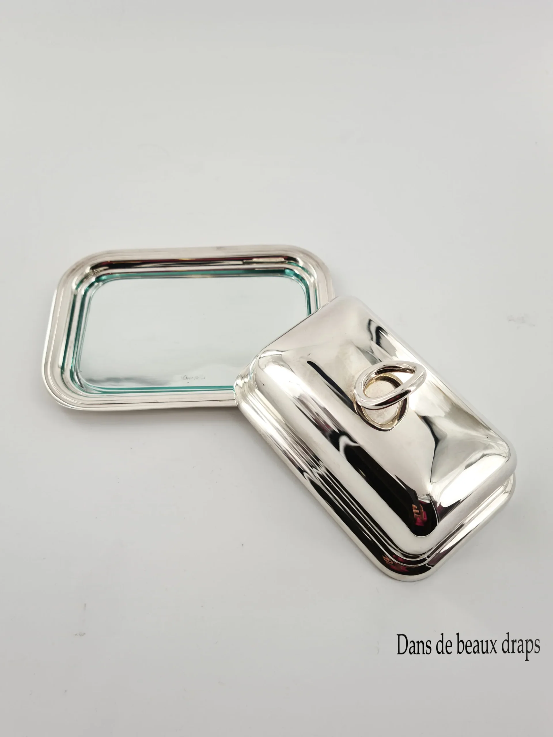 Beurrier couvert en métal argenté, orfèvre Christofle,modèle Vertigo,design Andrée Putman. – Image 2