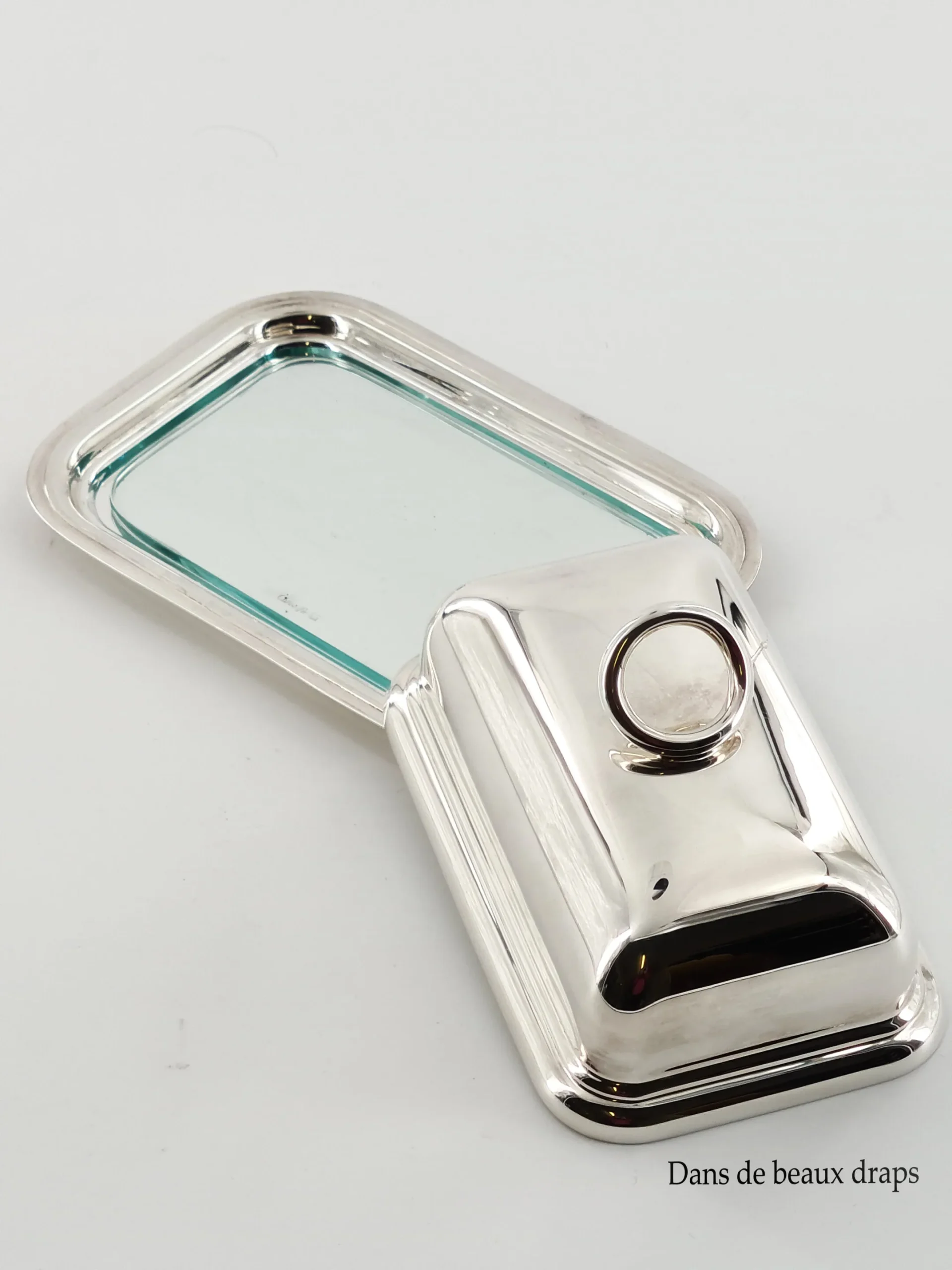 Beurrier couvert en métal argenté, orfèvre Christofle,modèle Vertigo,design Andrée Putman. – Image 3