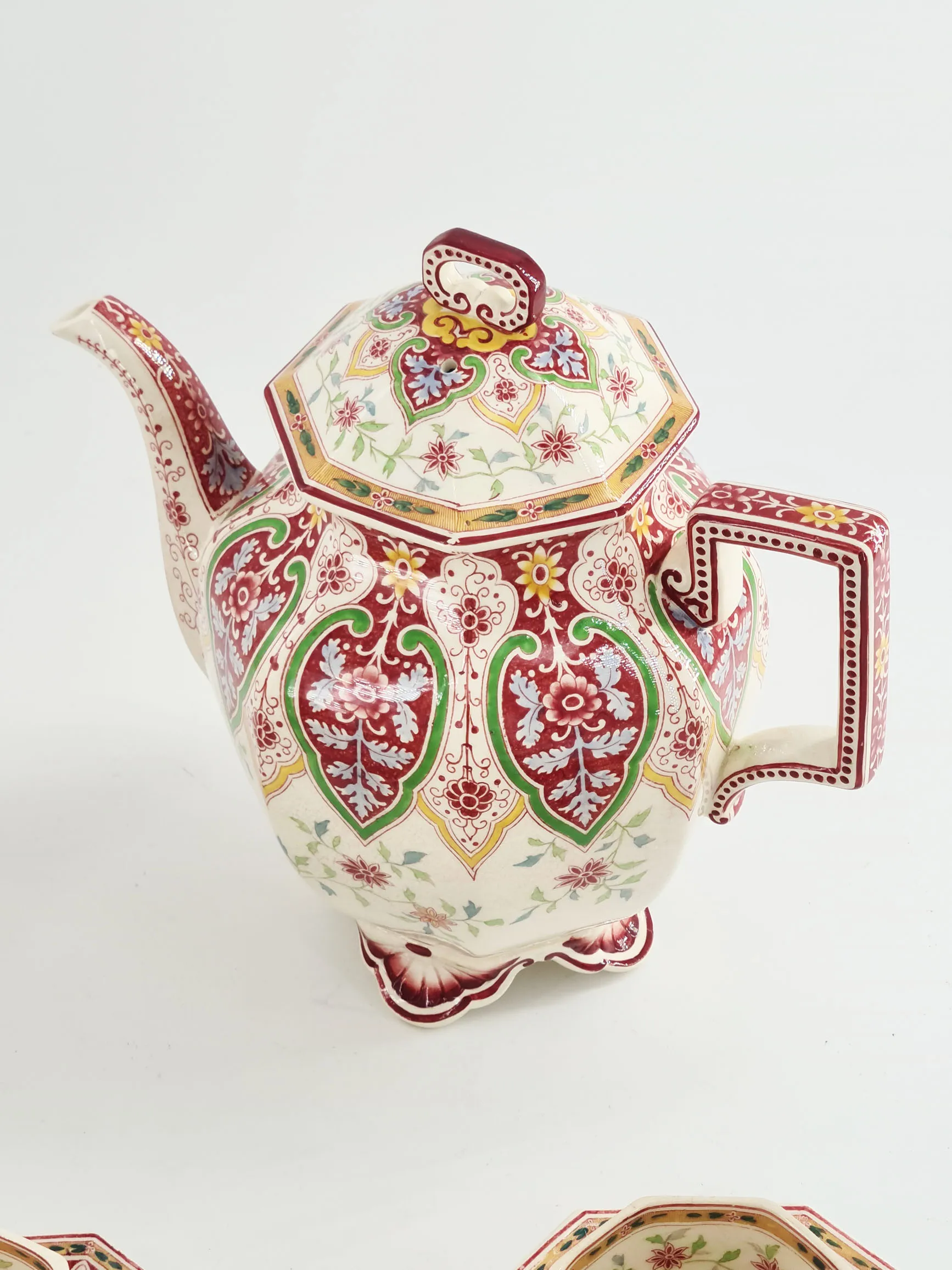 Rare service à café en faience de Sarreguemines, modèle Peking – Image 6