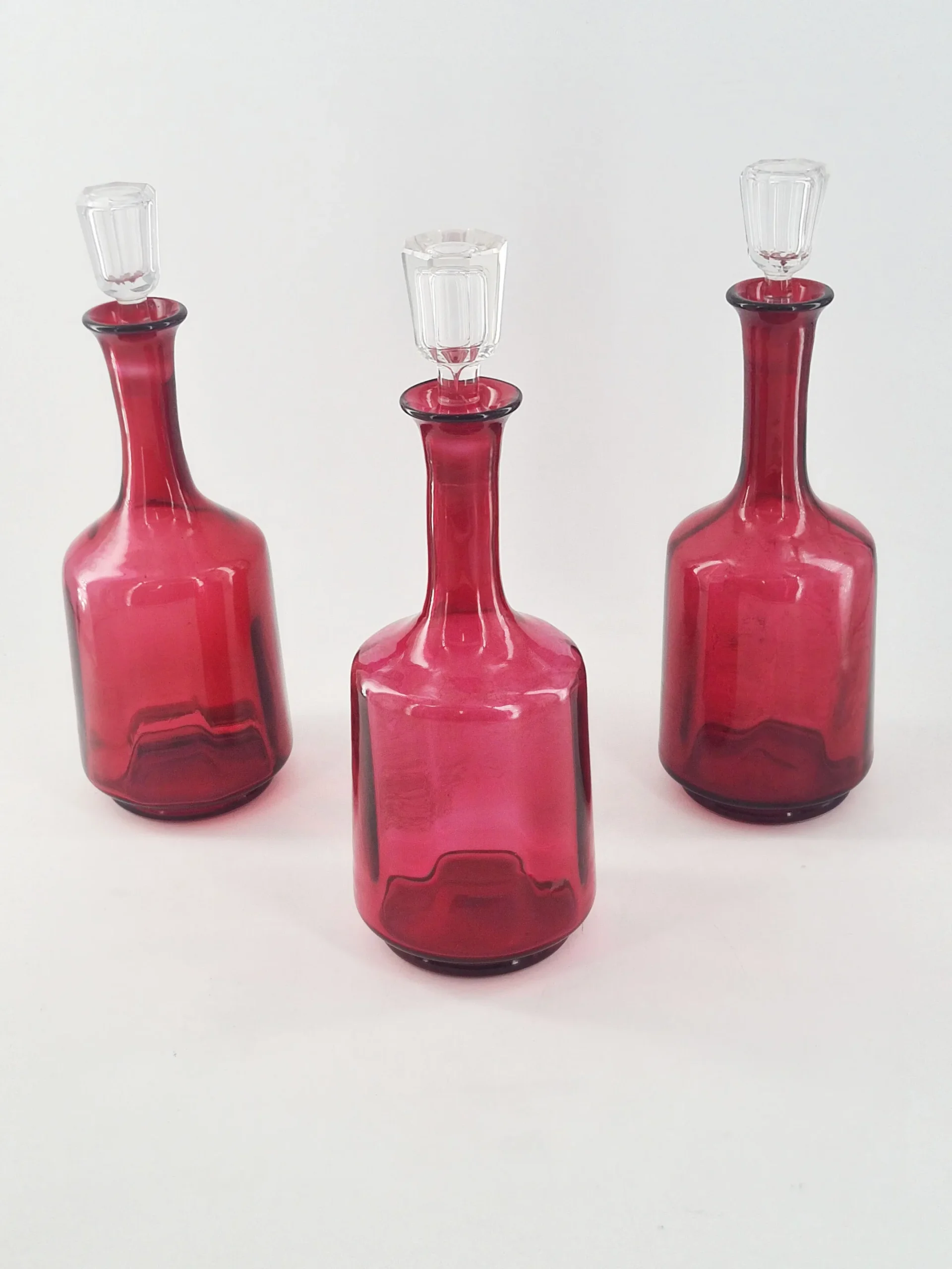 Très beau service de verres, couleur « gorge de pigeon », verrerie de Portieux, fin XIXème, 51 pièces. – Image 4