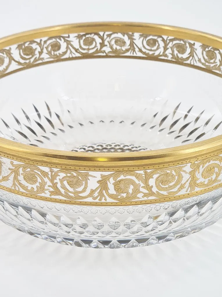 Jolie coupe ou centre de table en cristal de St Louis, modèle Thistle or. – Image 2