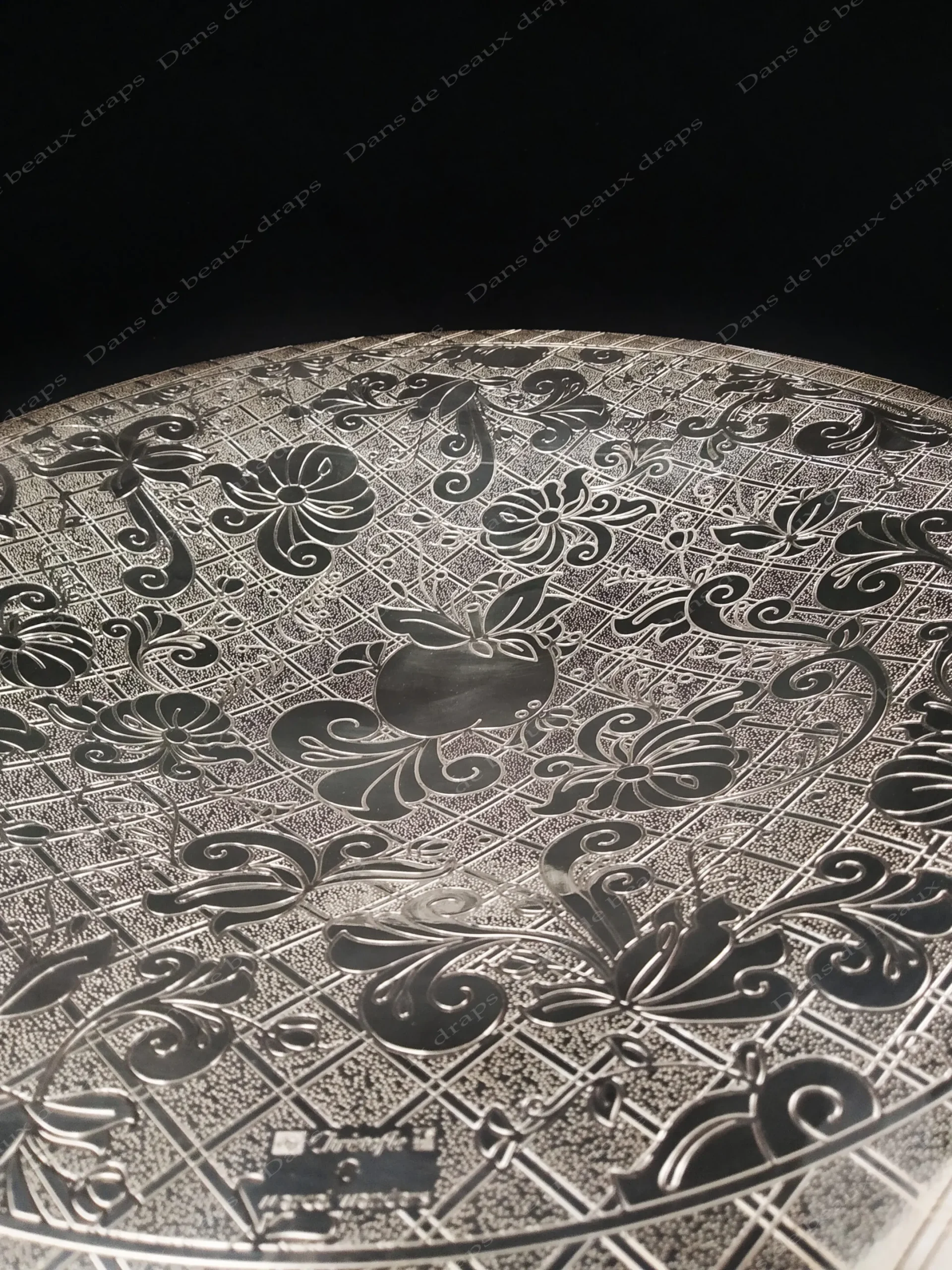 Rare coupe ou centre de table en métal argenté,modèle « Jardin d’Eden »,Christofle,Paris. – Image 8