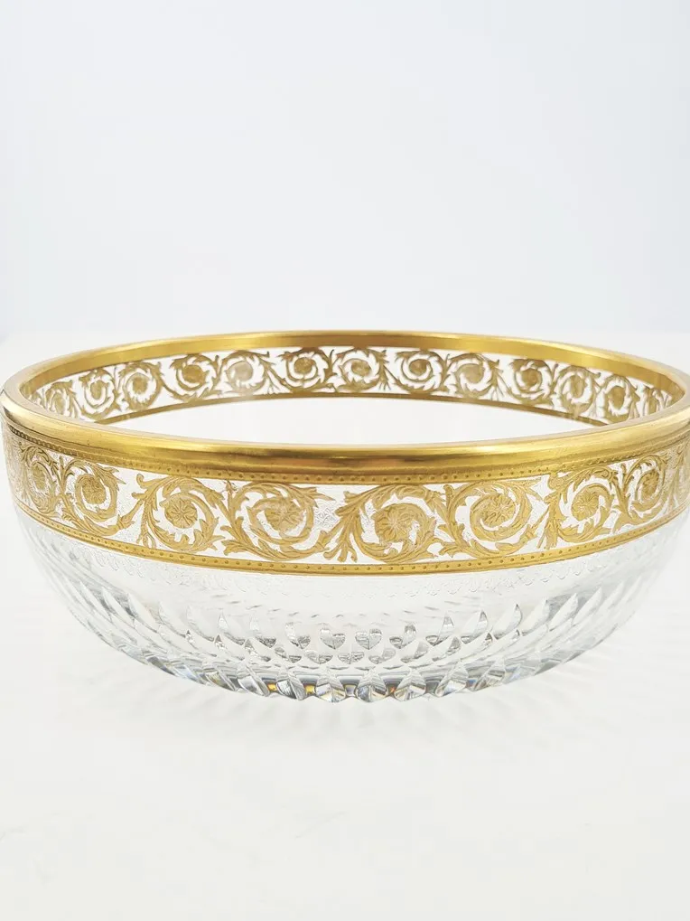 Jolie coupe ou centre de table en cristal de St Louis, modèle Thistle or. – Image 4