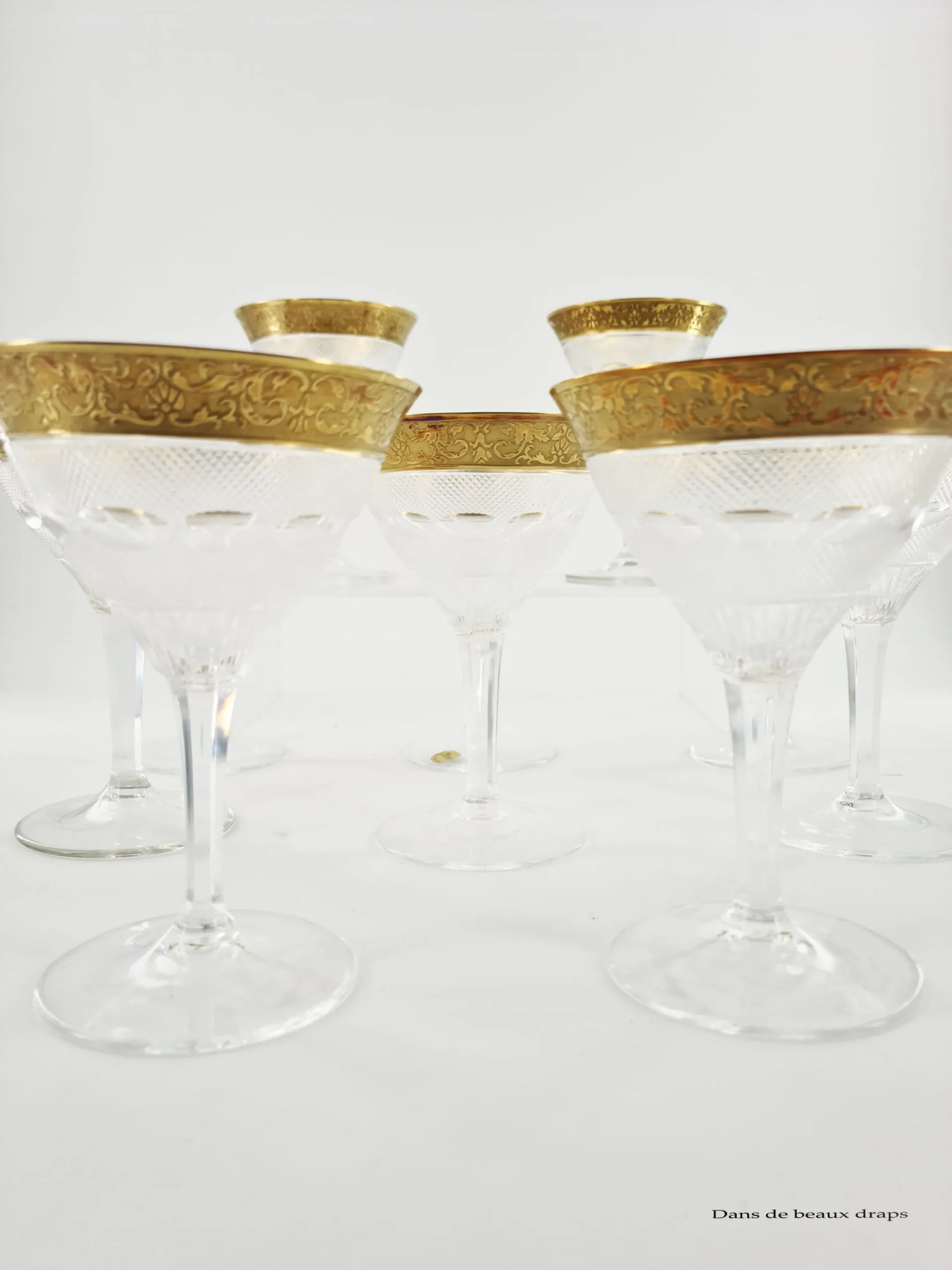 Superbe suite de 10 coupes à champagne ou verres à cocktail en cristal, modèle Splendid, maison MOSER – Image 2