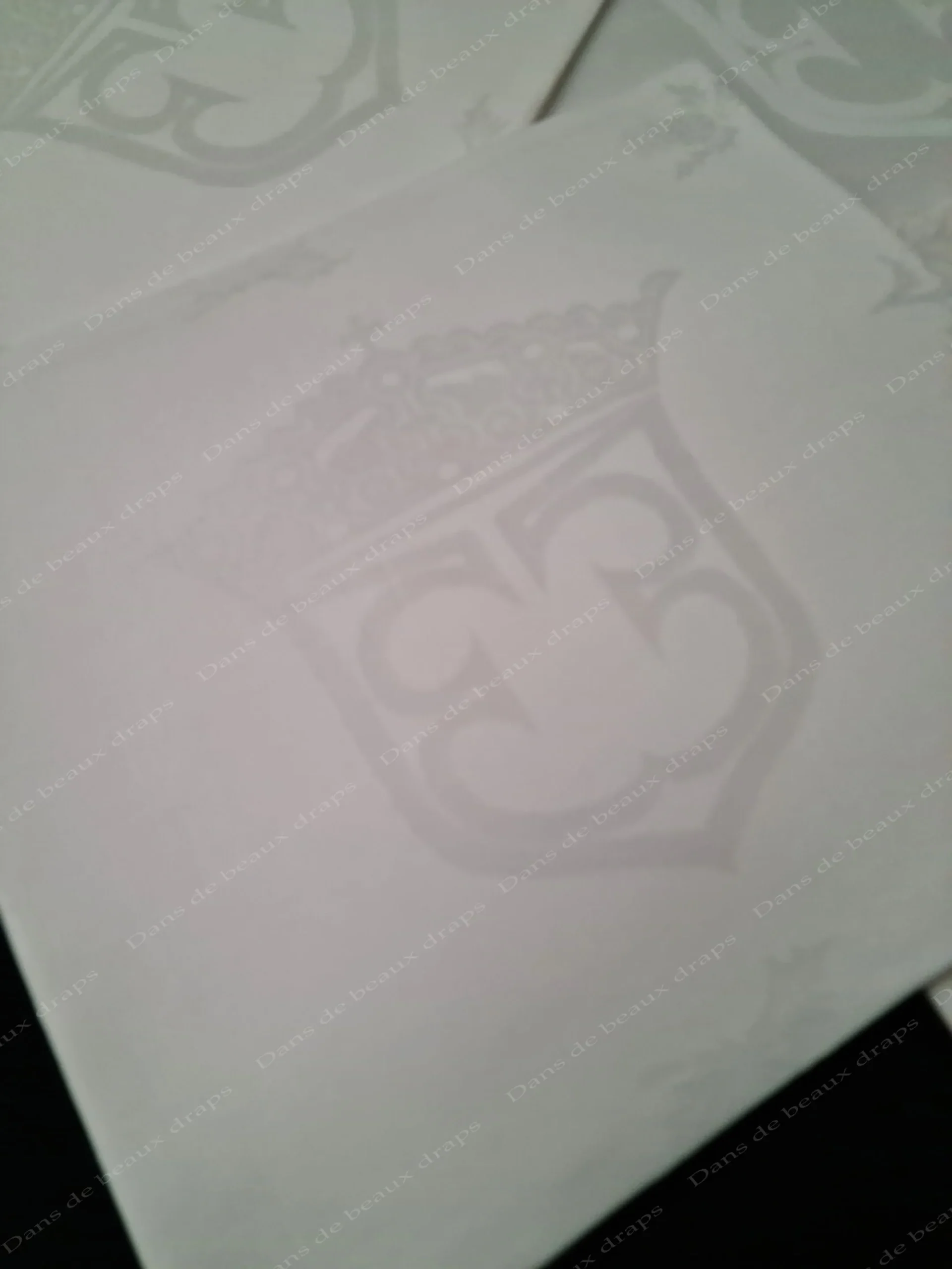 Magnifique suite de 6 serviettes de table en damassé de lin,couronne tissée,fin XIX ème. – Image 4