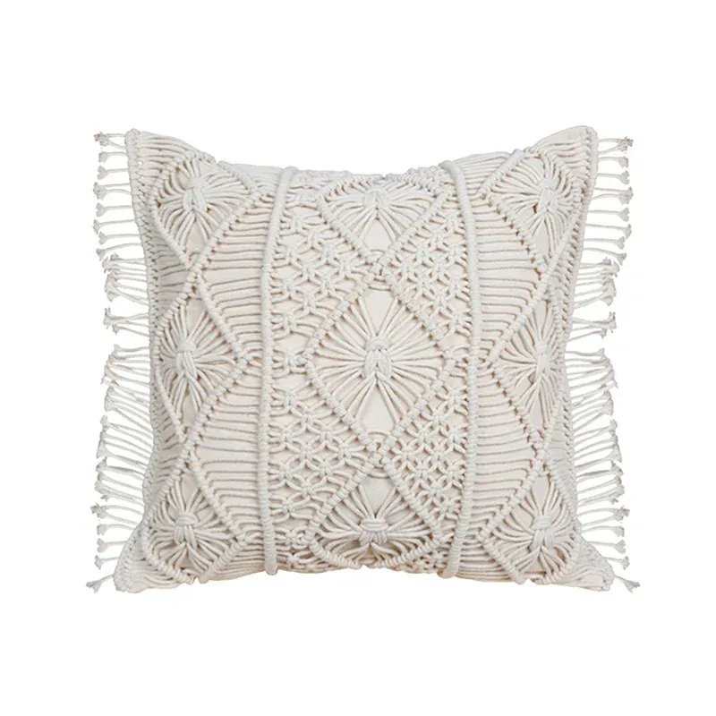 Coussin au crochet bohème avec motifs géométriques – Image 2