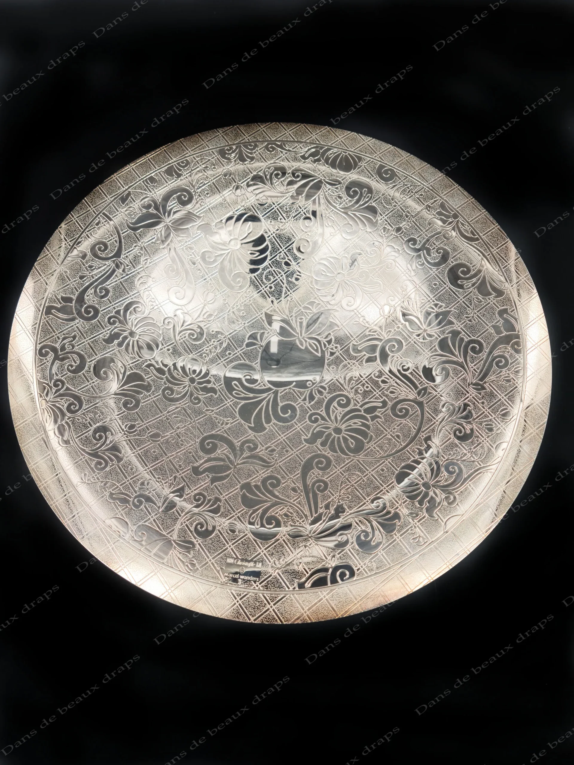 Rare coupe ou centre de table en métal argenté,modèle « Jardin d’Eden »,Christofle,Paris. – Image 3