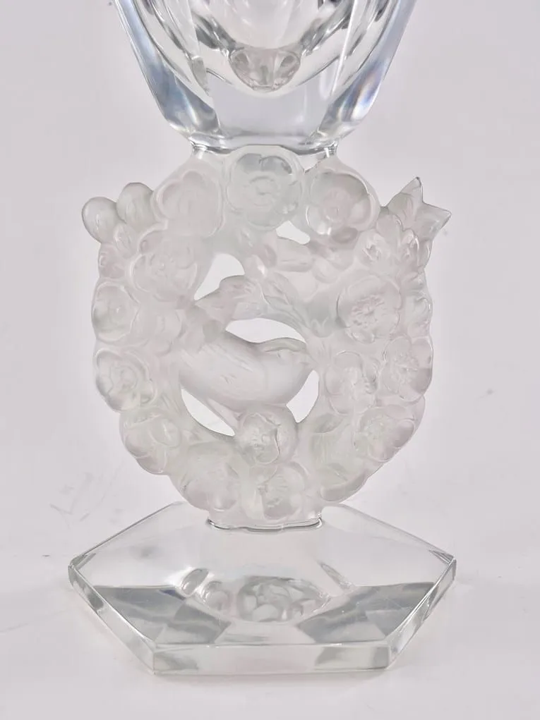 Joli vase en cristal Lalique France modèle Mésanges – Image 2